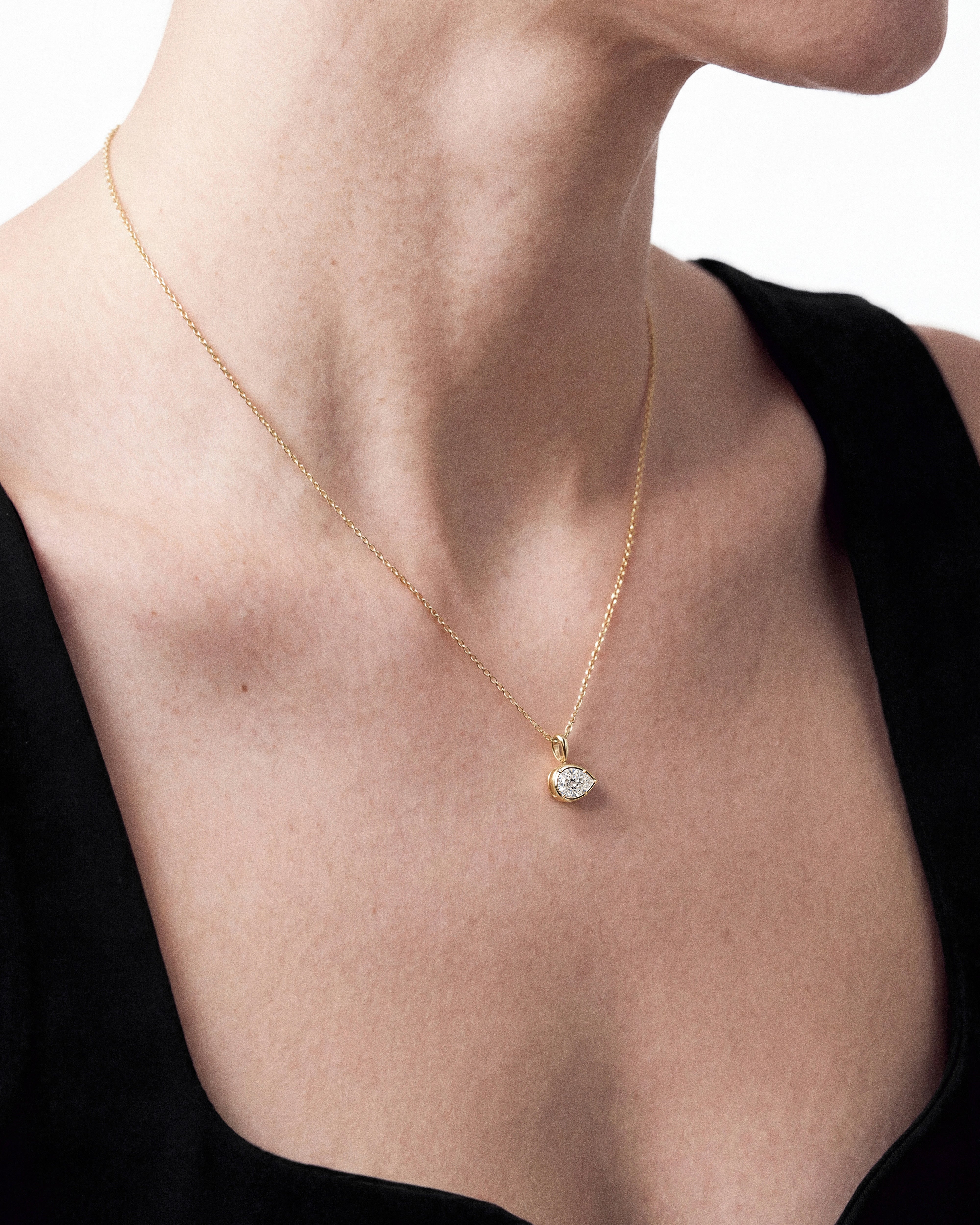 Teardrop Bezel Necklace