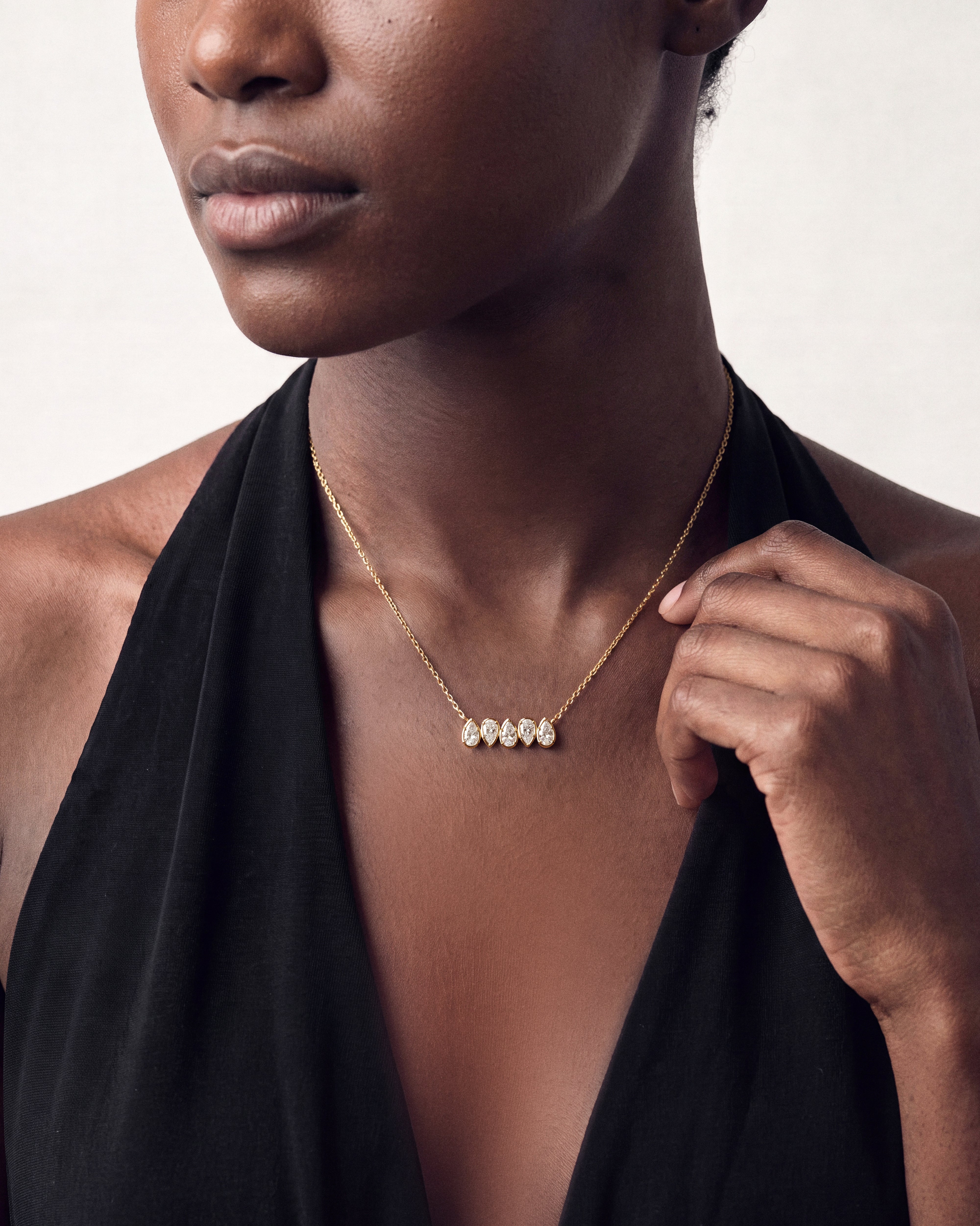 Teardrop Row Necklace
