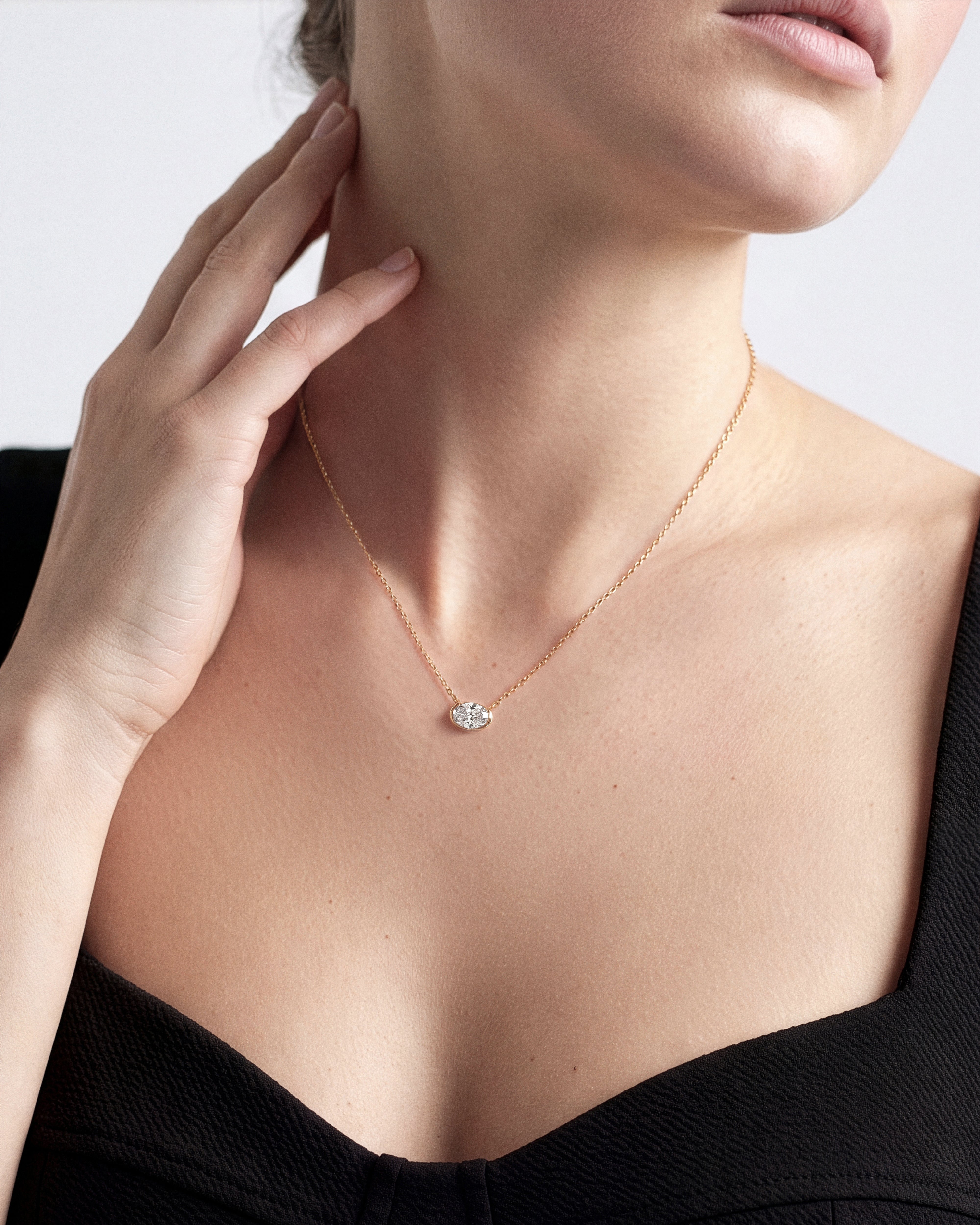 Sideways Oval Necklace