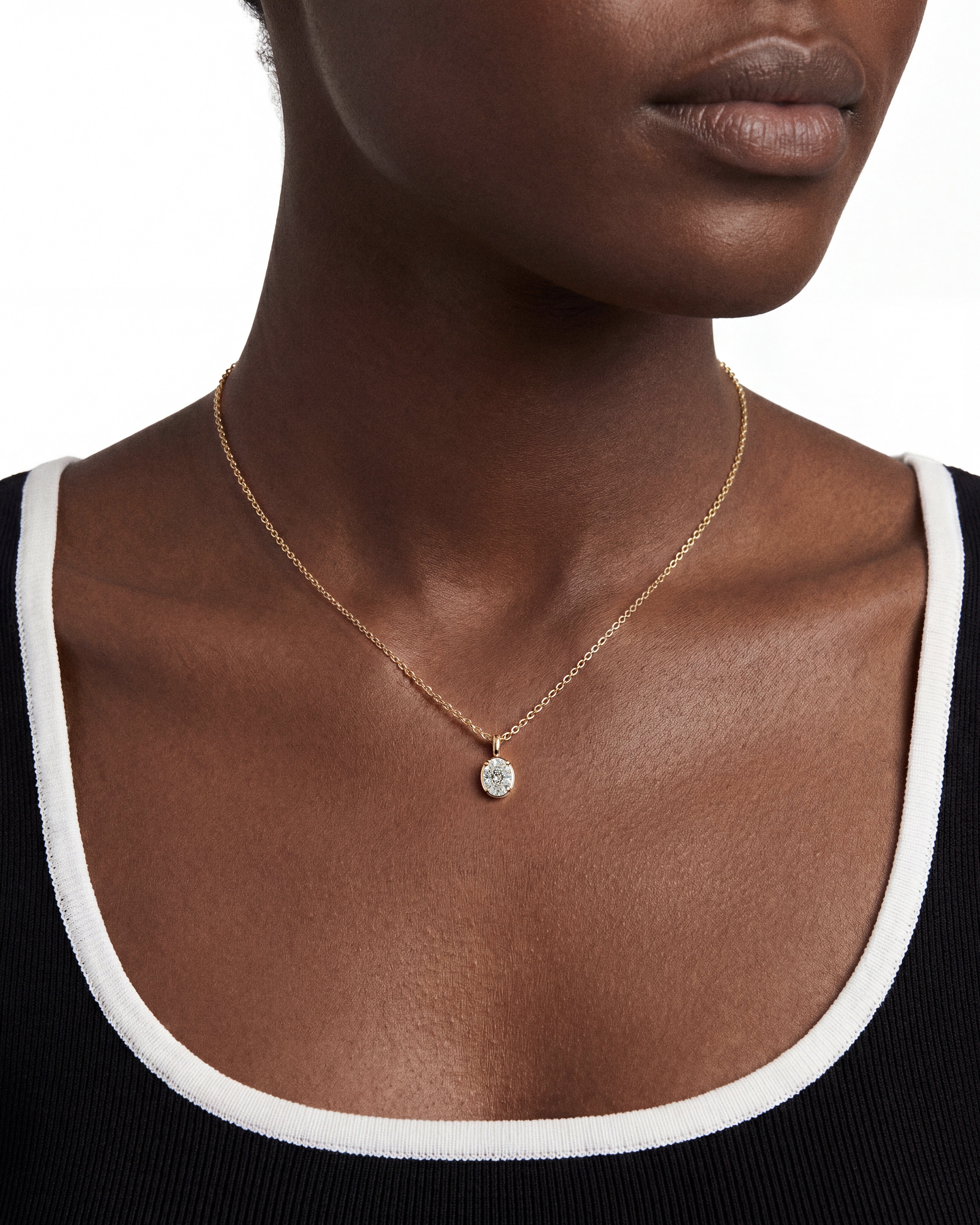 Oval Solitaire Necklace