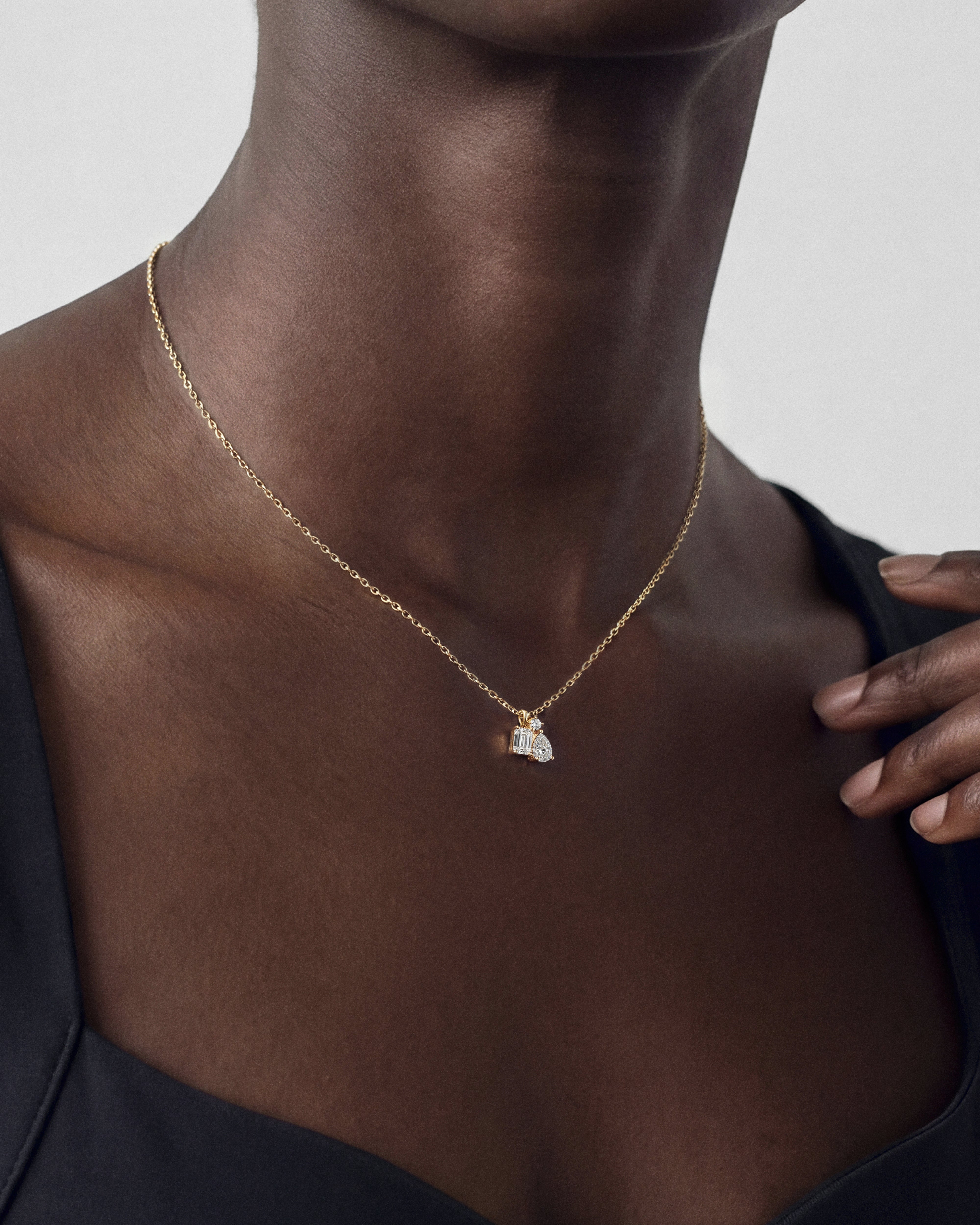 Triple Sparkle Cluster Necklace