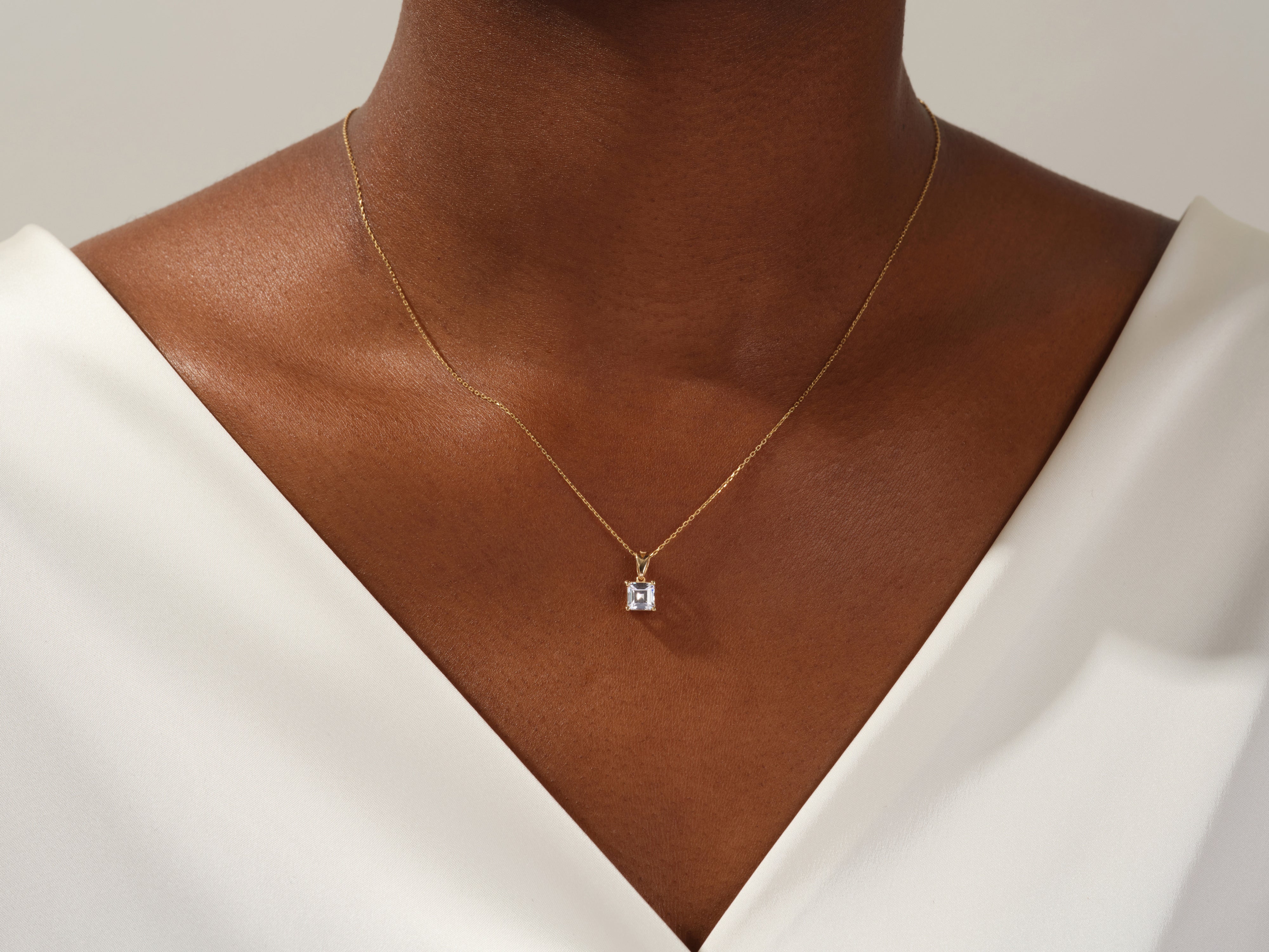 Asscher Cut Necklace