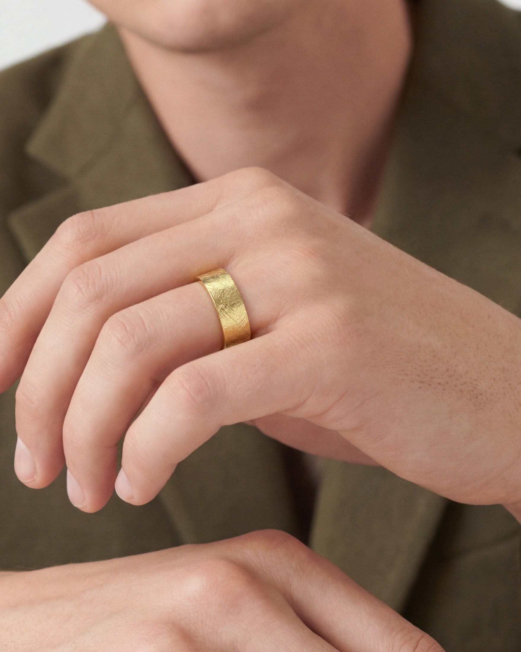 8mm Flat Wedding Band with Ice Matte Finish
