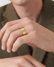 8mm Flat Wedding Band with Ice Matte Finish