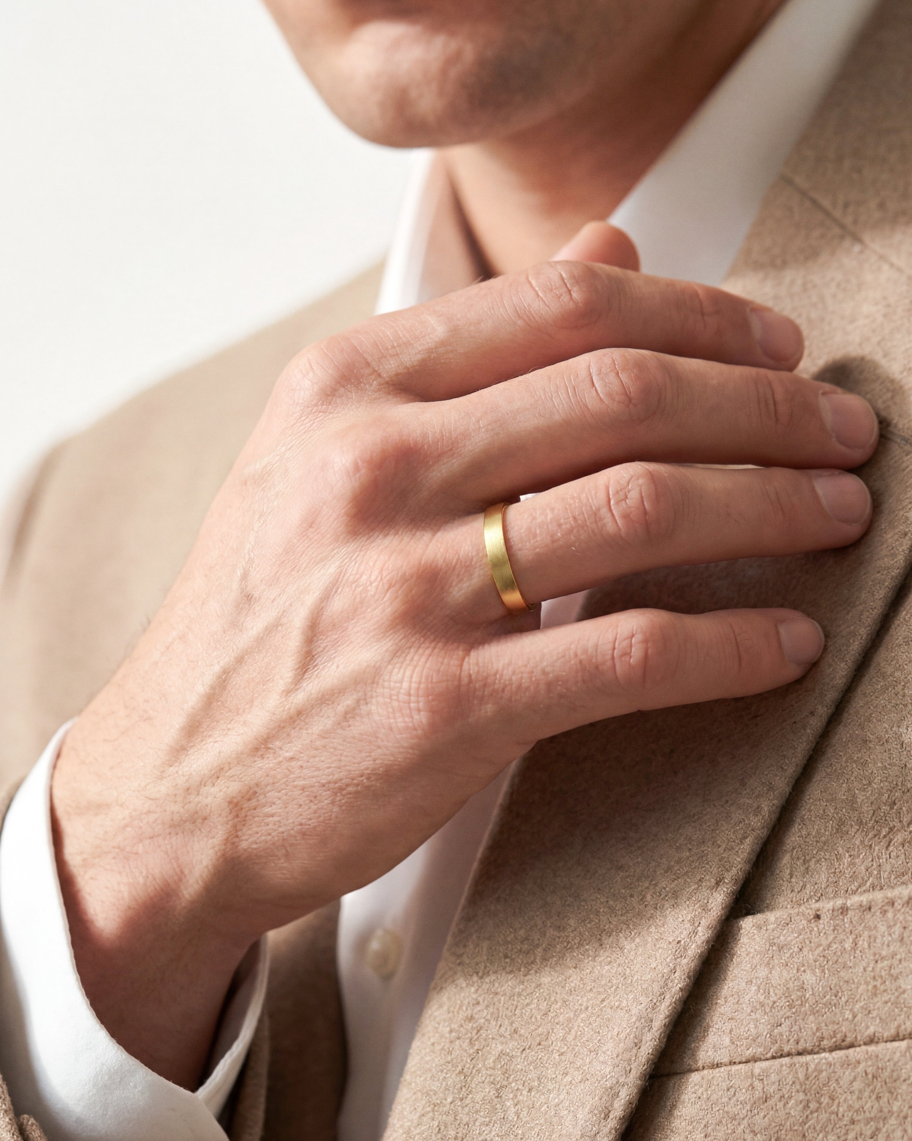 4mm Classic Flat Wedding Band - Matte Brushed