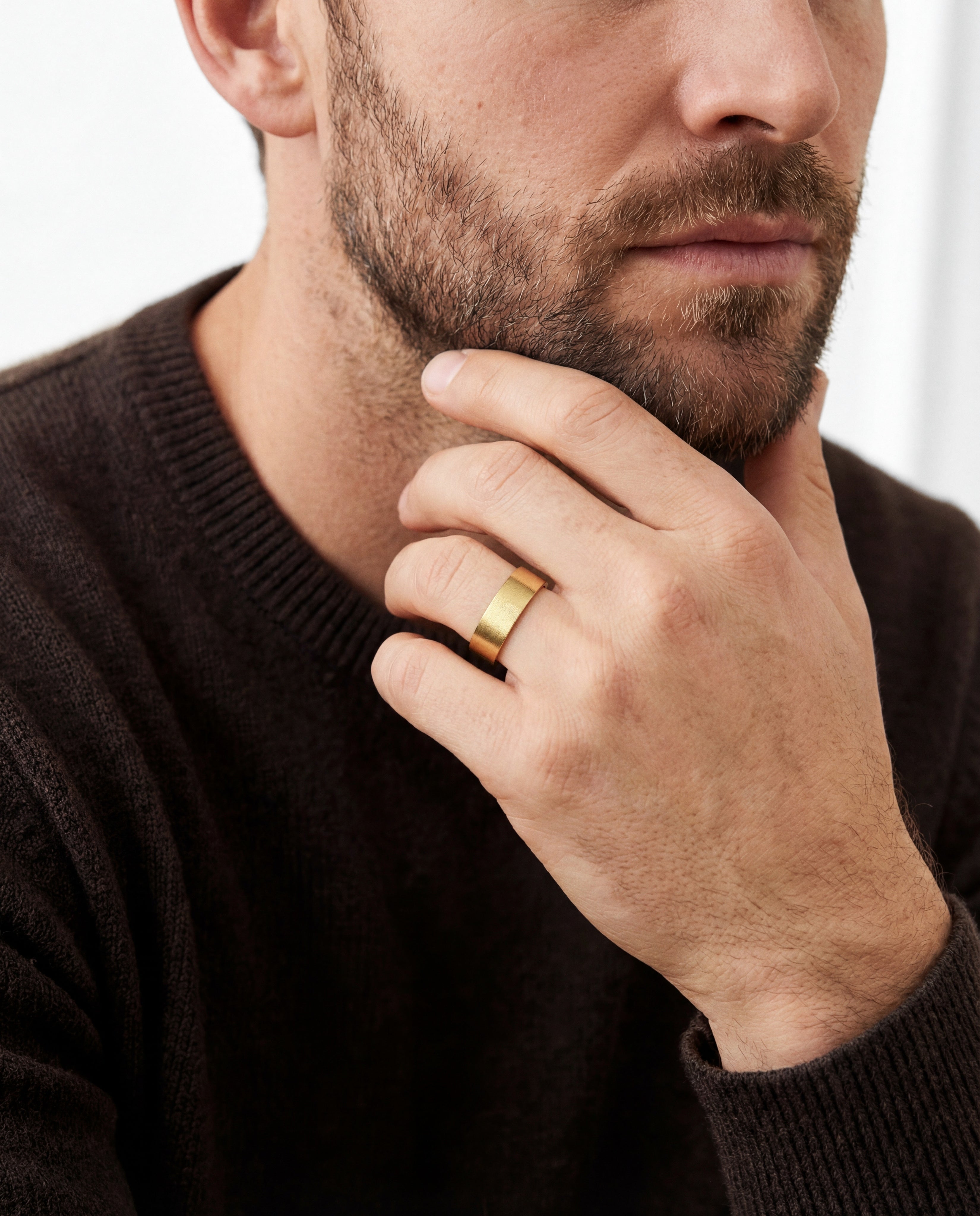 7mm Classic Flat Wedding Band - Matte Brushed