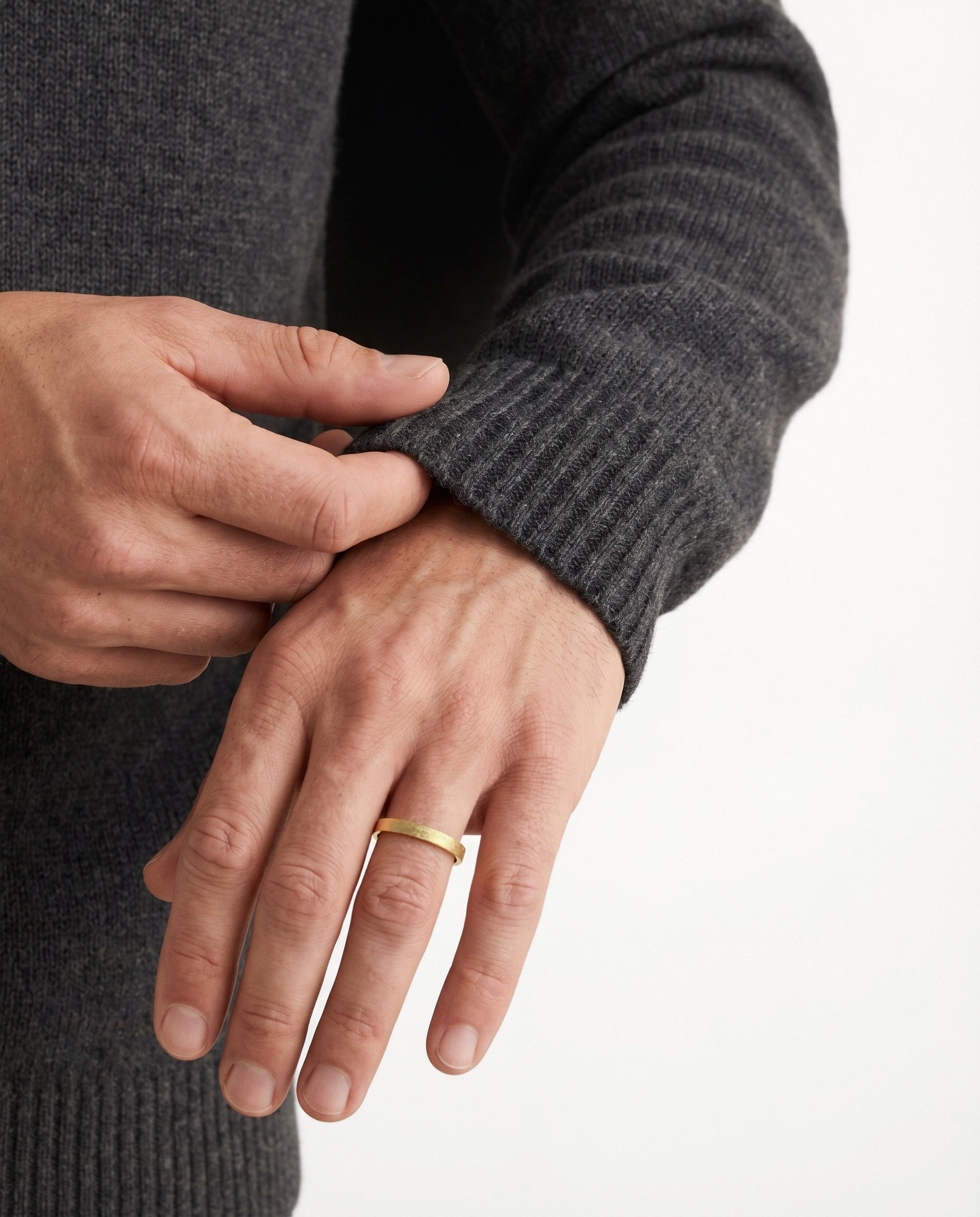 3mm Flat Wedding Band with Ice Matte Finish