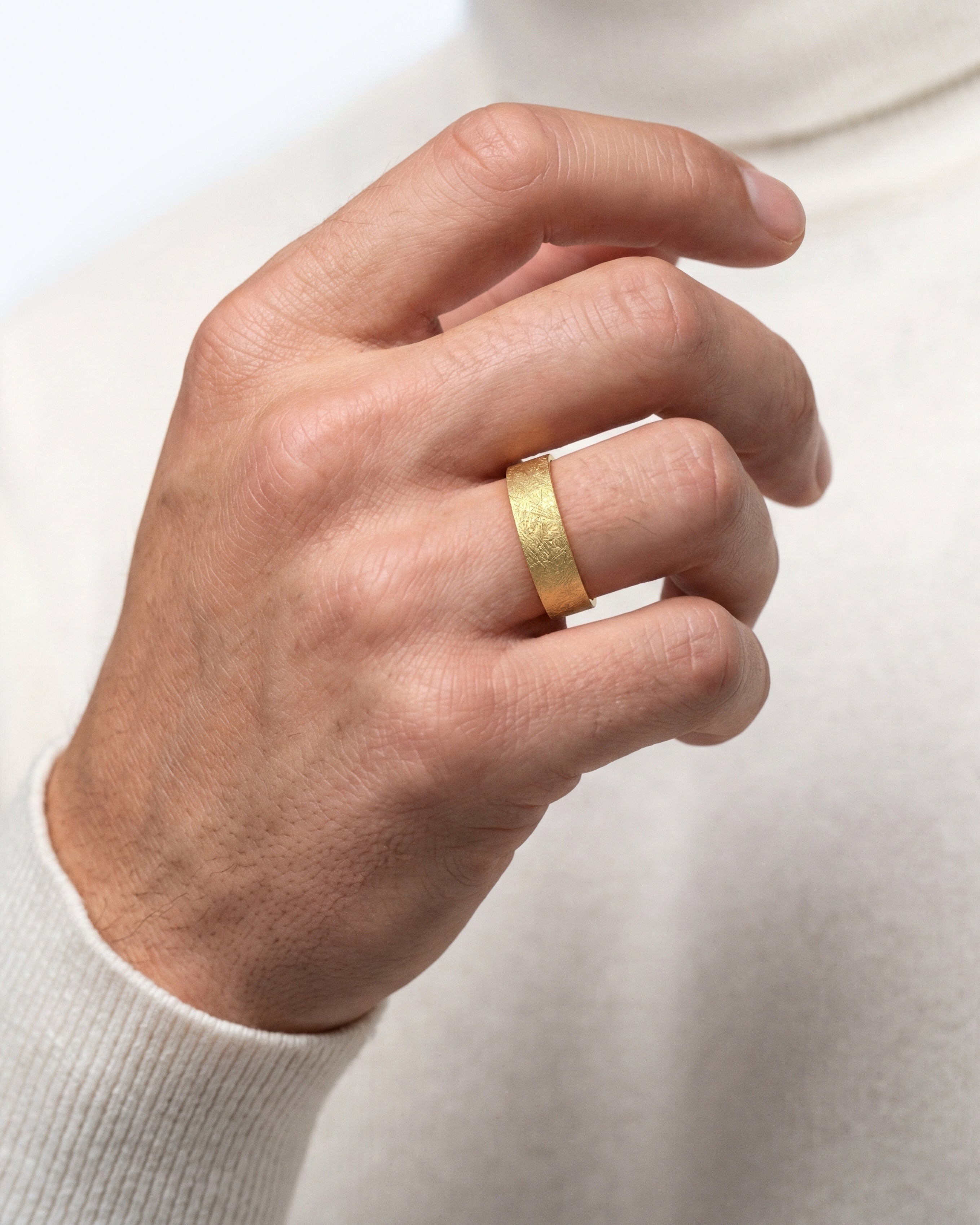 7mm Flat Wedding Band with Ice Matte Finish