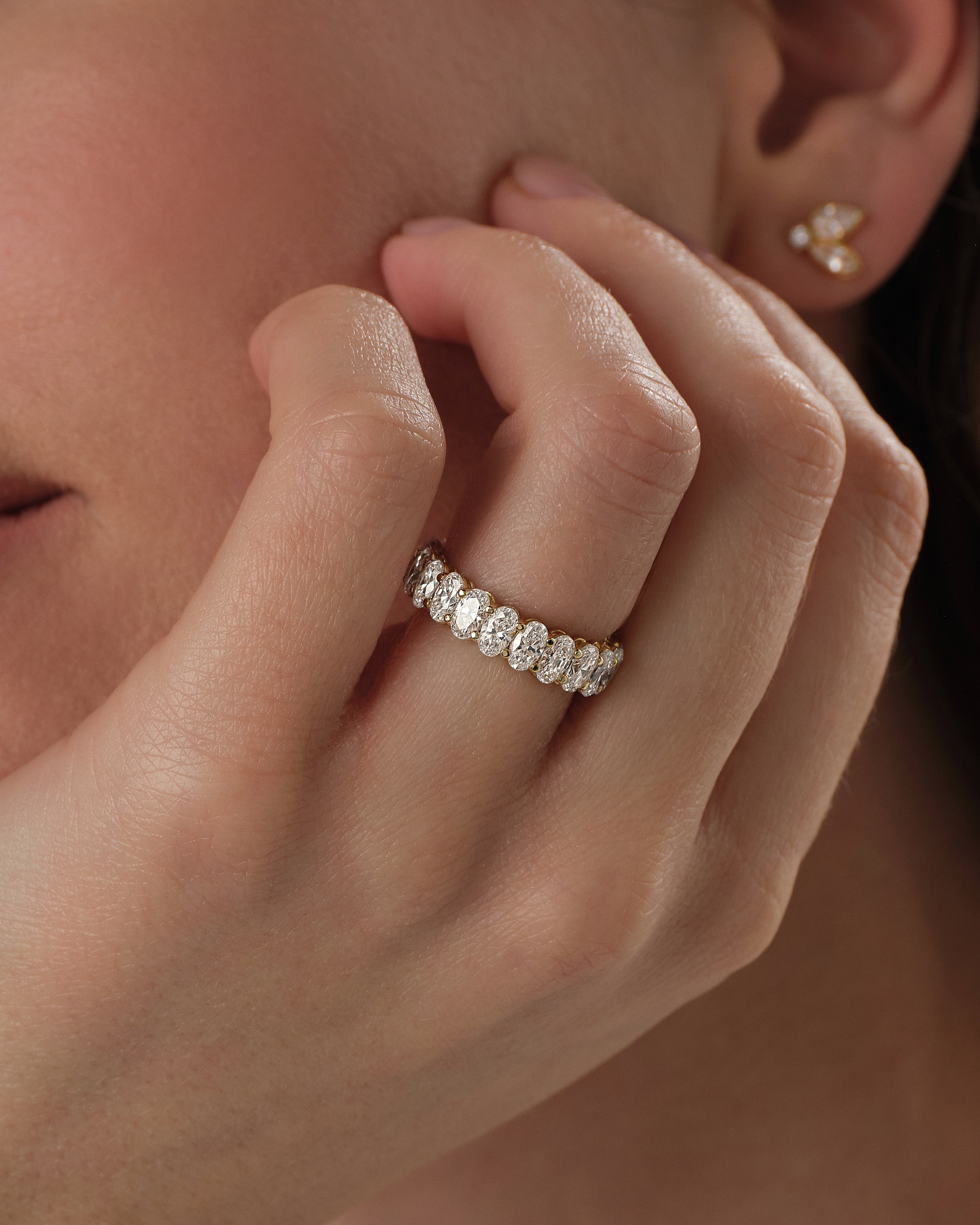 Shared Prong Oval Eternity Band (5.00 CT TW)
