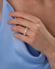 U-Prong Oval Half Eternity Band (4.00 CT TW)
