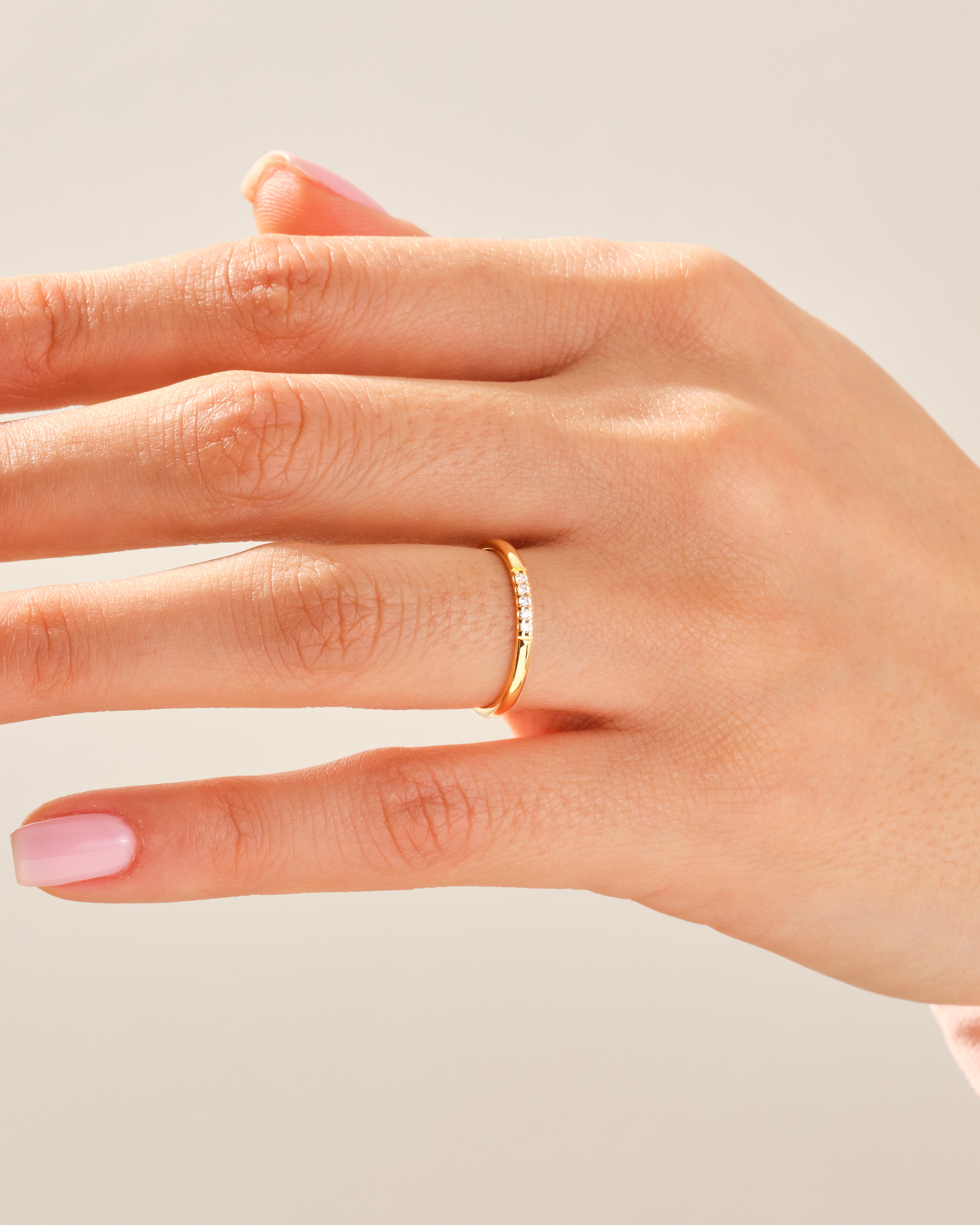 Minimalist Five-Stone Wedding Band