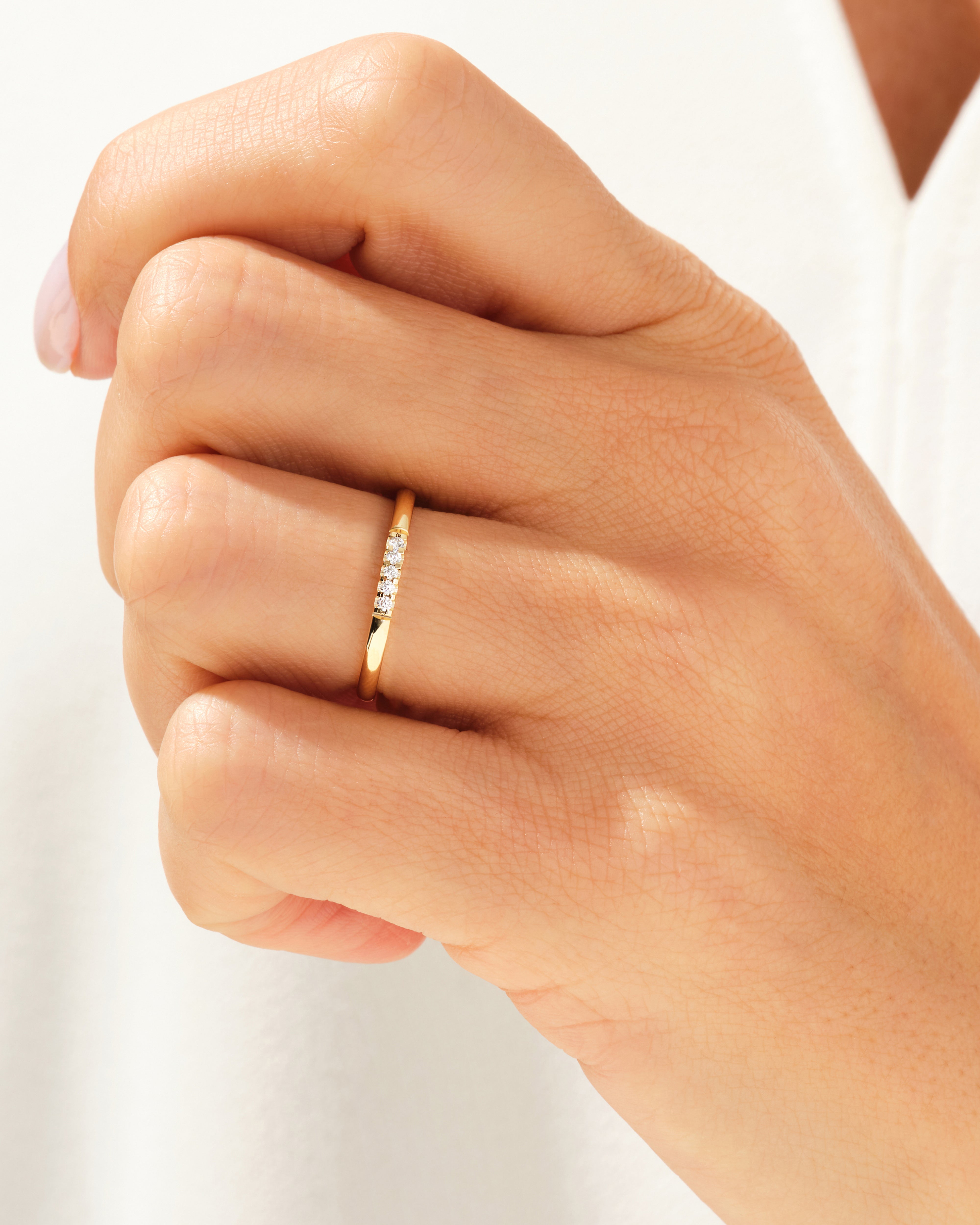 Minimalist Five-Stone Wedding Band