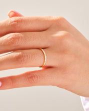 Minimalist Nine-Stone Wedding Band
