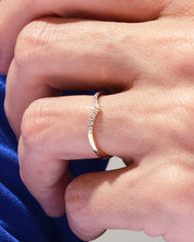 Nine-Stone Curved Wedding Band