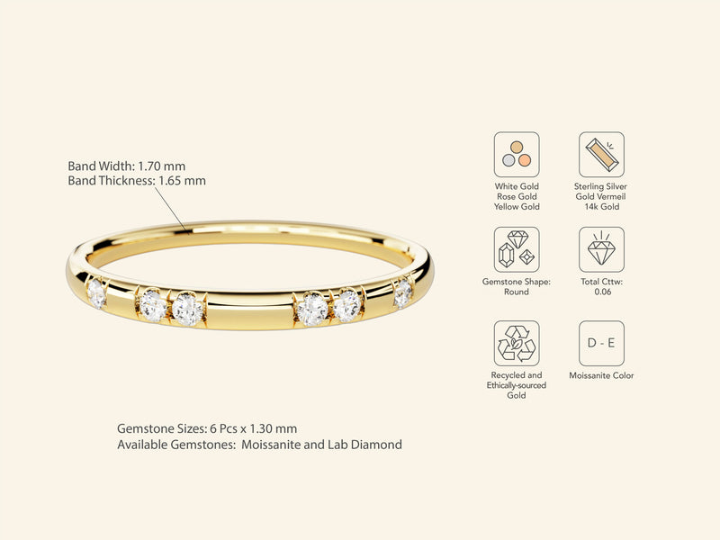Scattered Stone Wedding Band