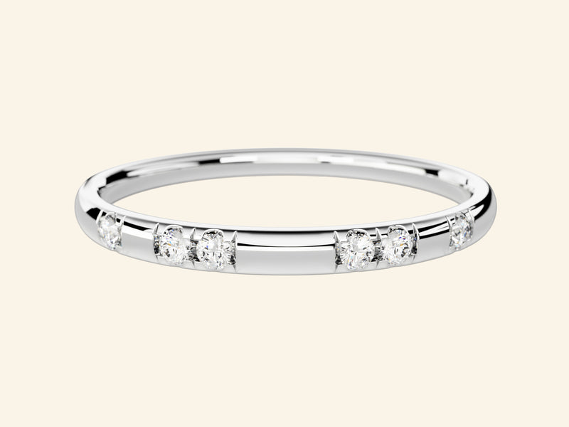 Scattered Stone Wedding Band