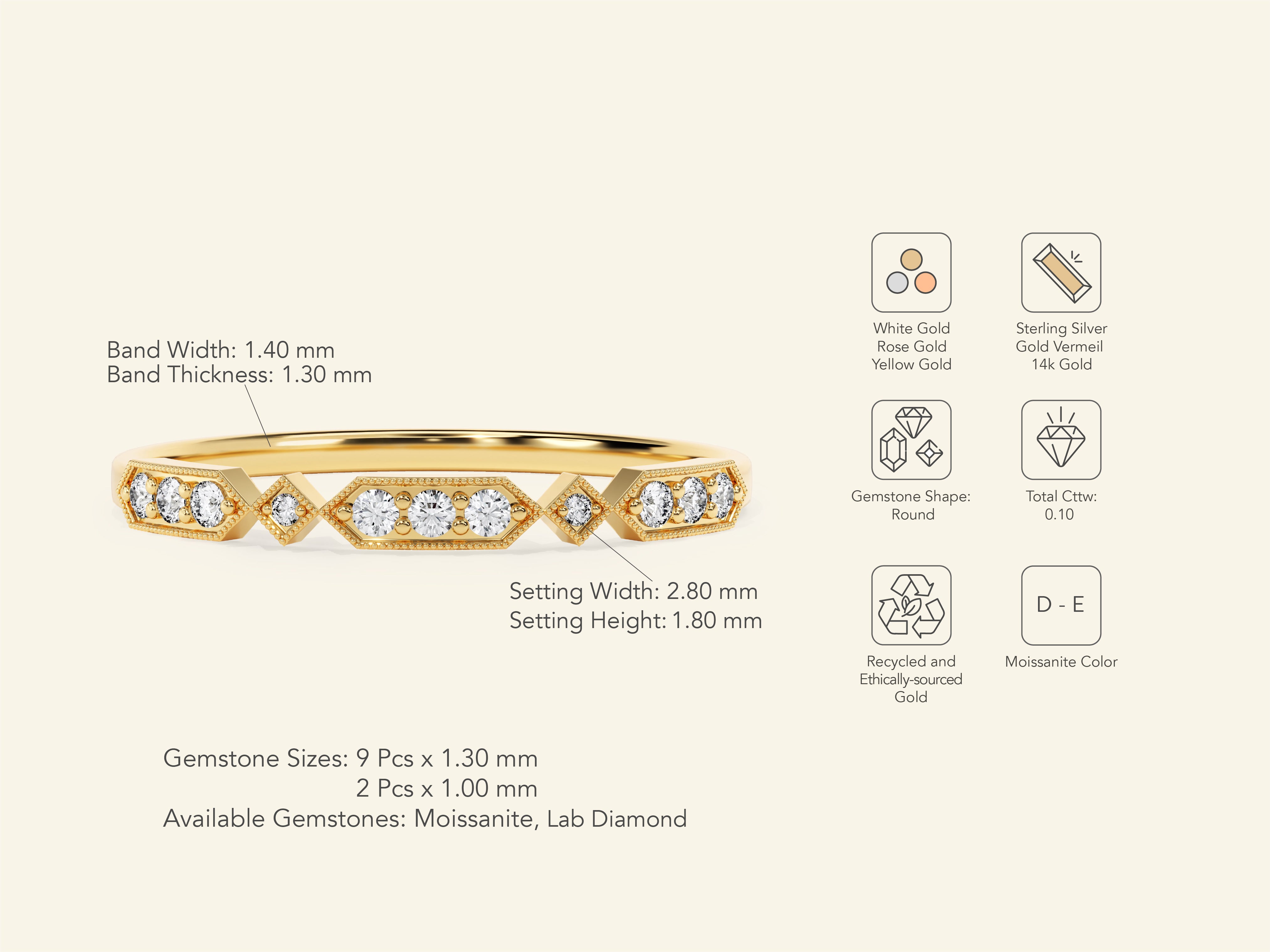 Art Deco Wedding Band