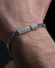 Cuban Chain Bracelet with Black Diamonds