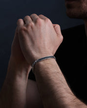 Bold Cuban Chain Bracelet with Black Diamonds