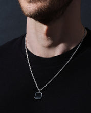 Rope Chain Octagon Enamel Necklace