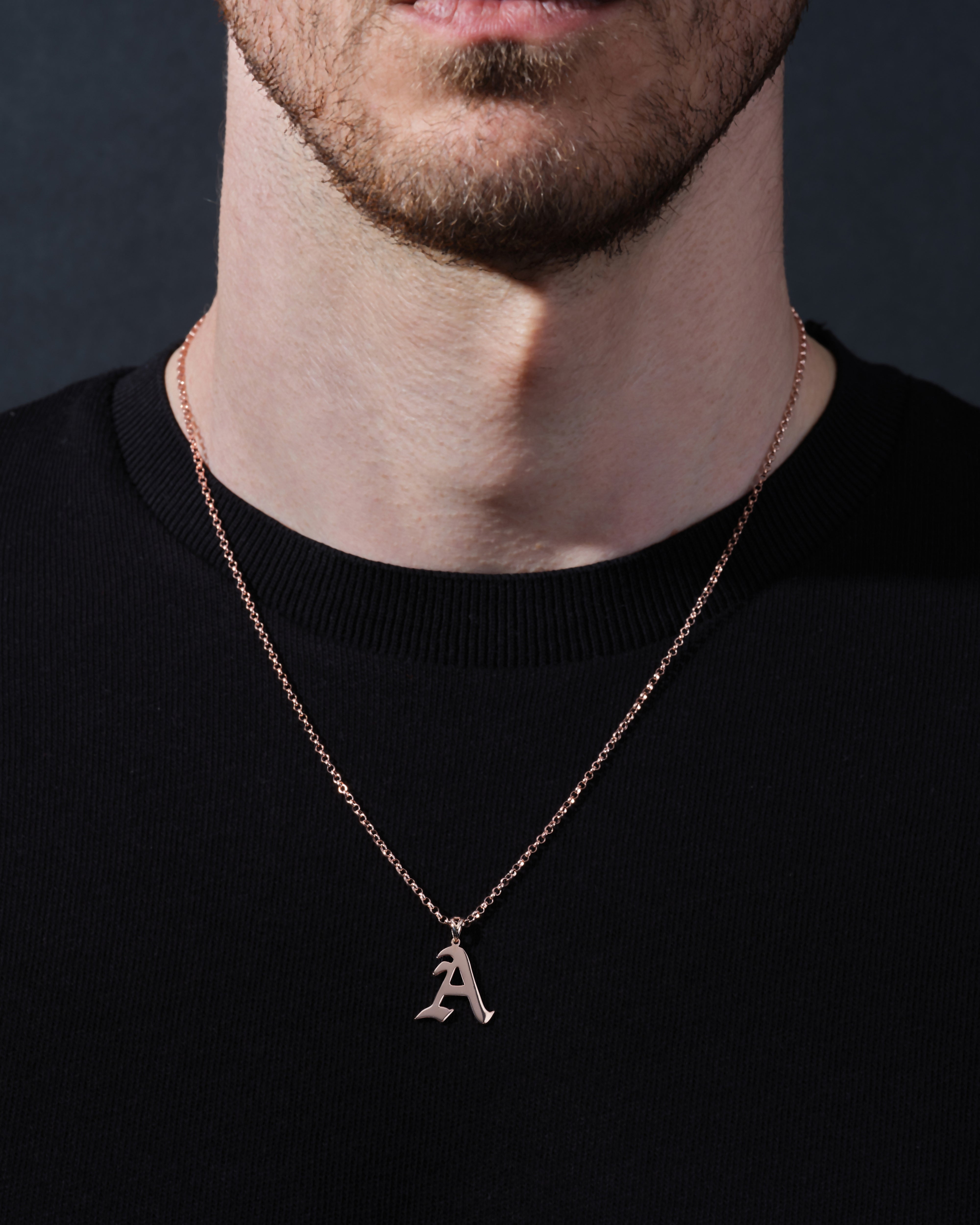 Old English Initial Necklace