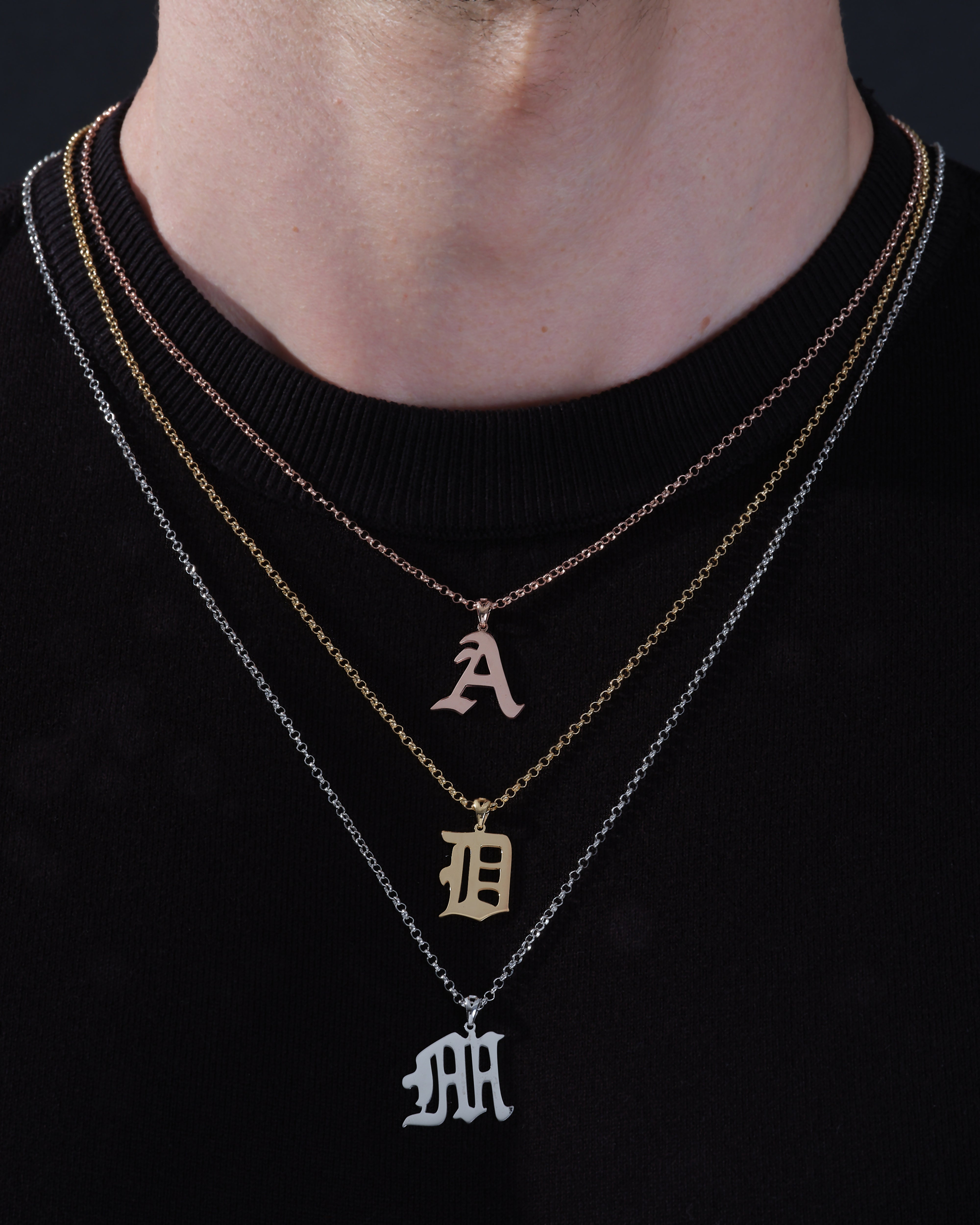Old English Initial Necklace
