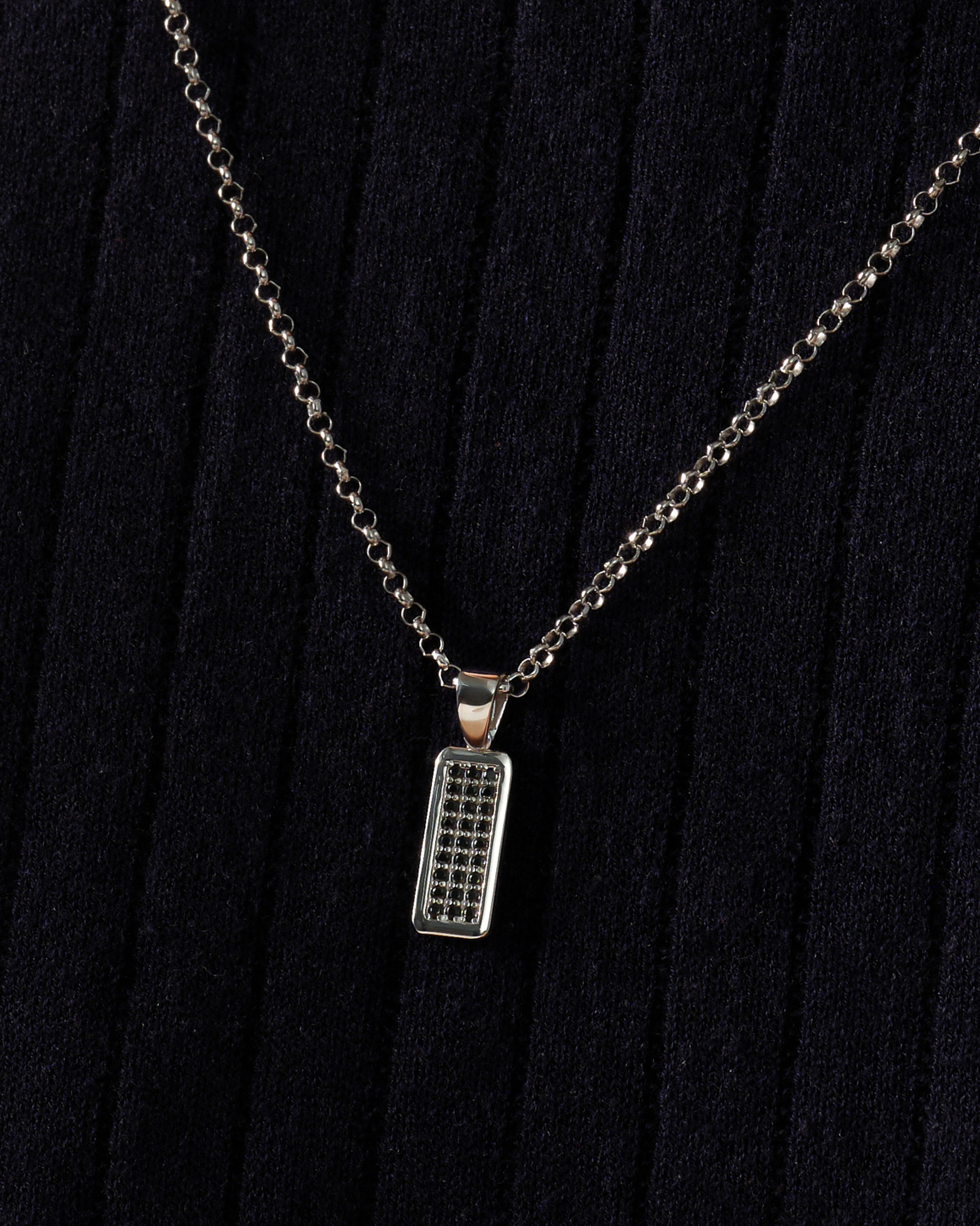 Onyx Tag Pendant Necklace