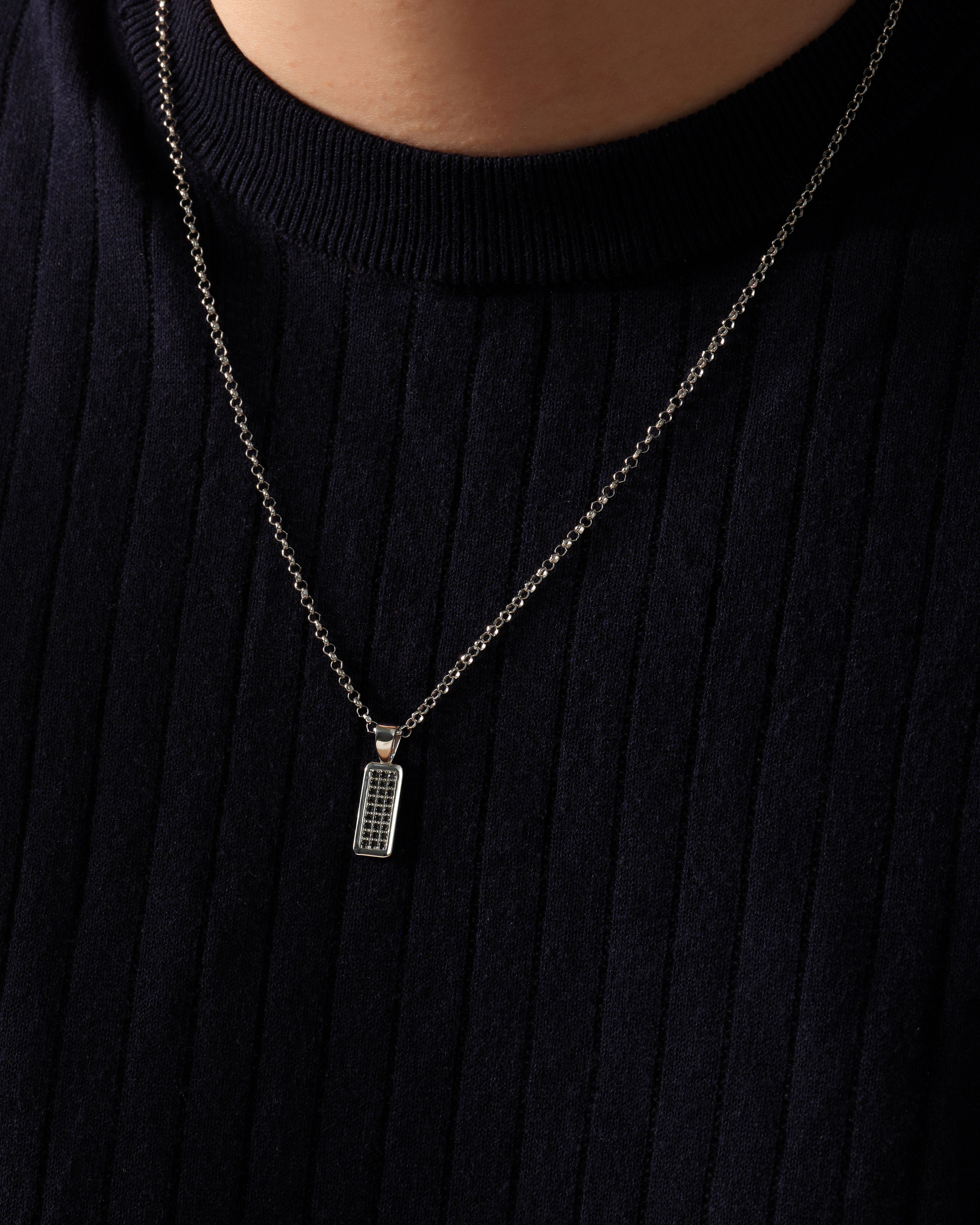 Onyx Tag Pendant Necklace