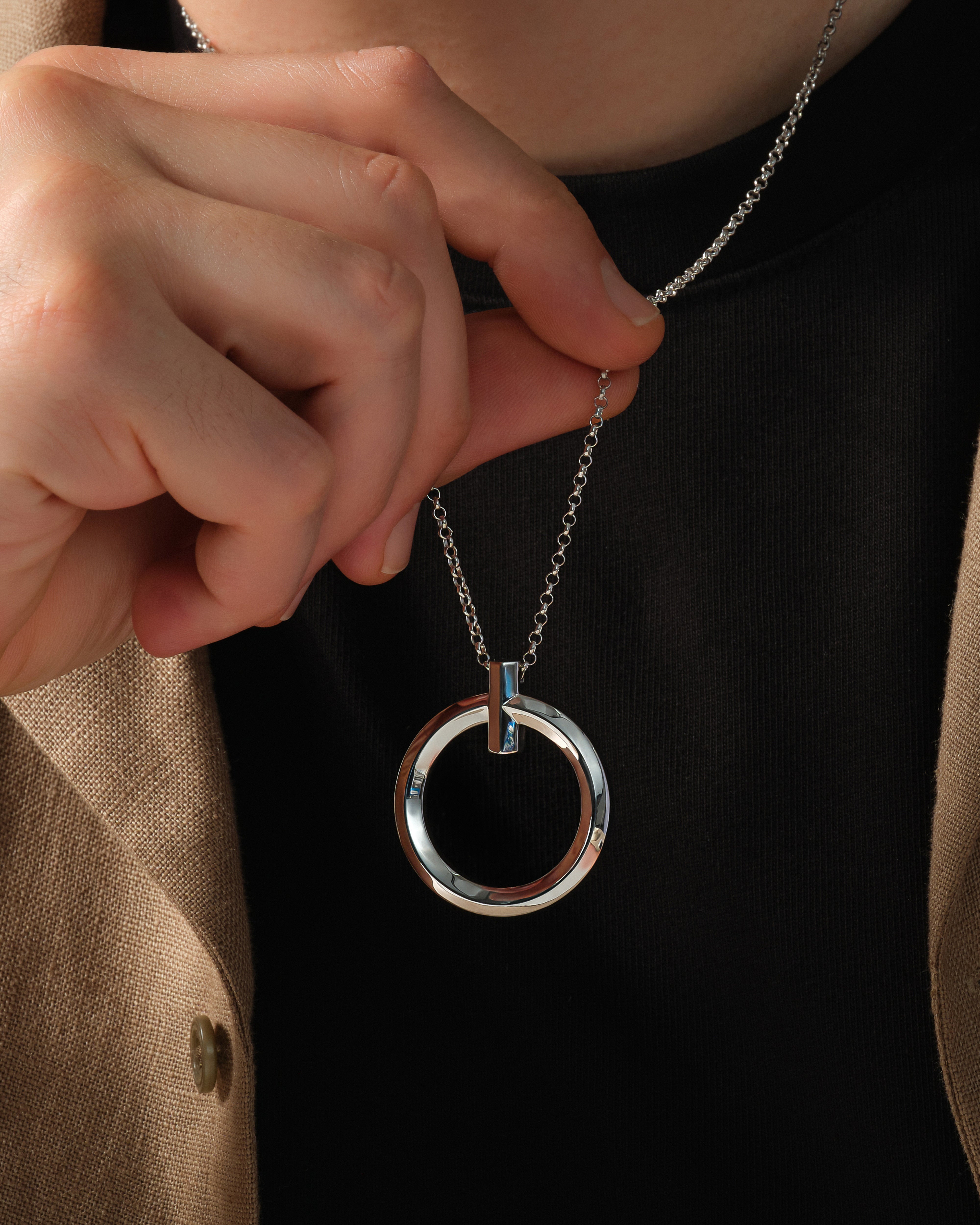 Open Circle Bar Necklace