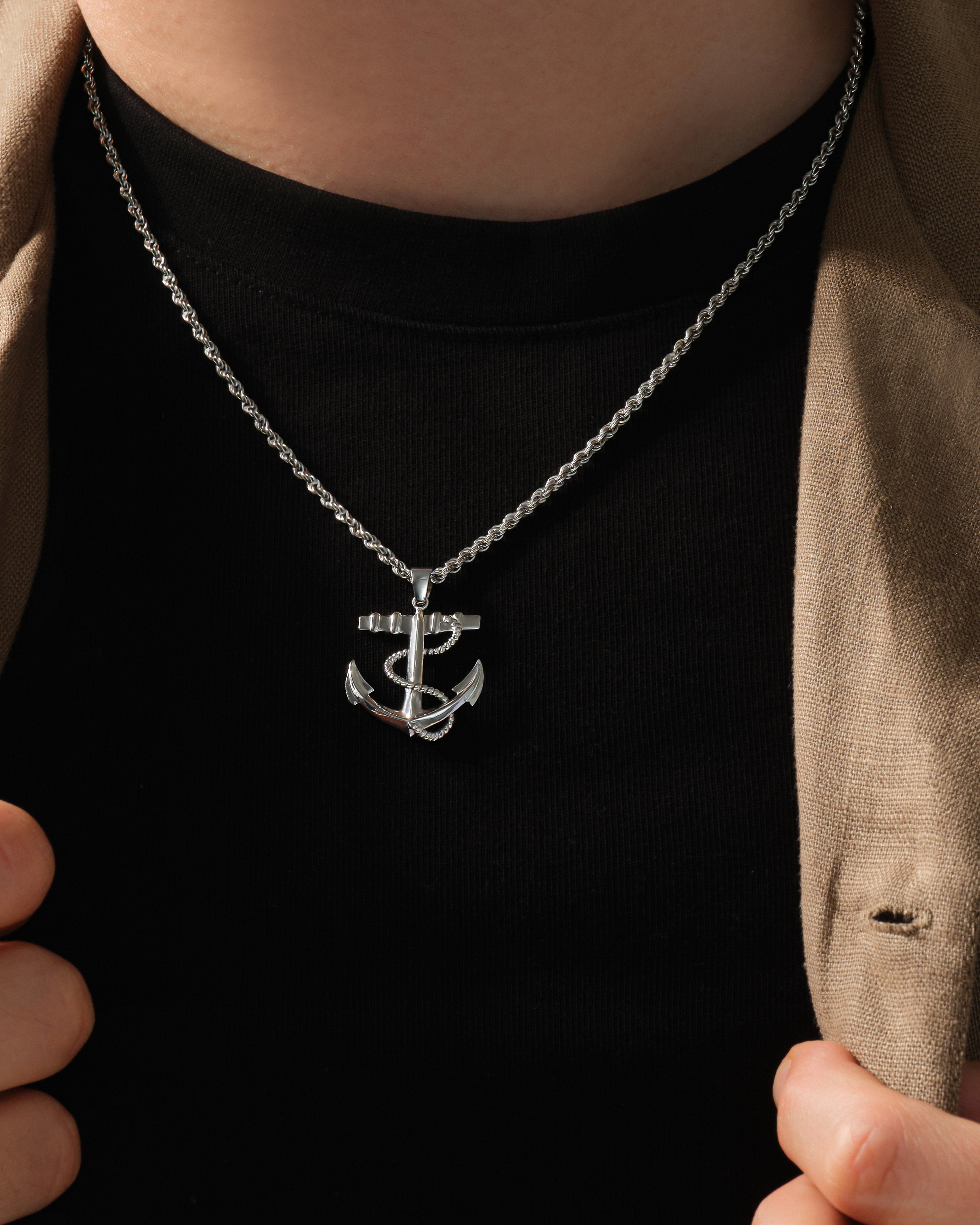 Roped Anchor Necklace