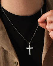 Men's Name Cross Pendant Necklace