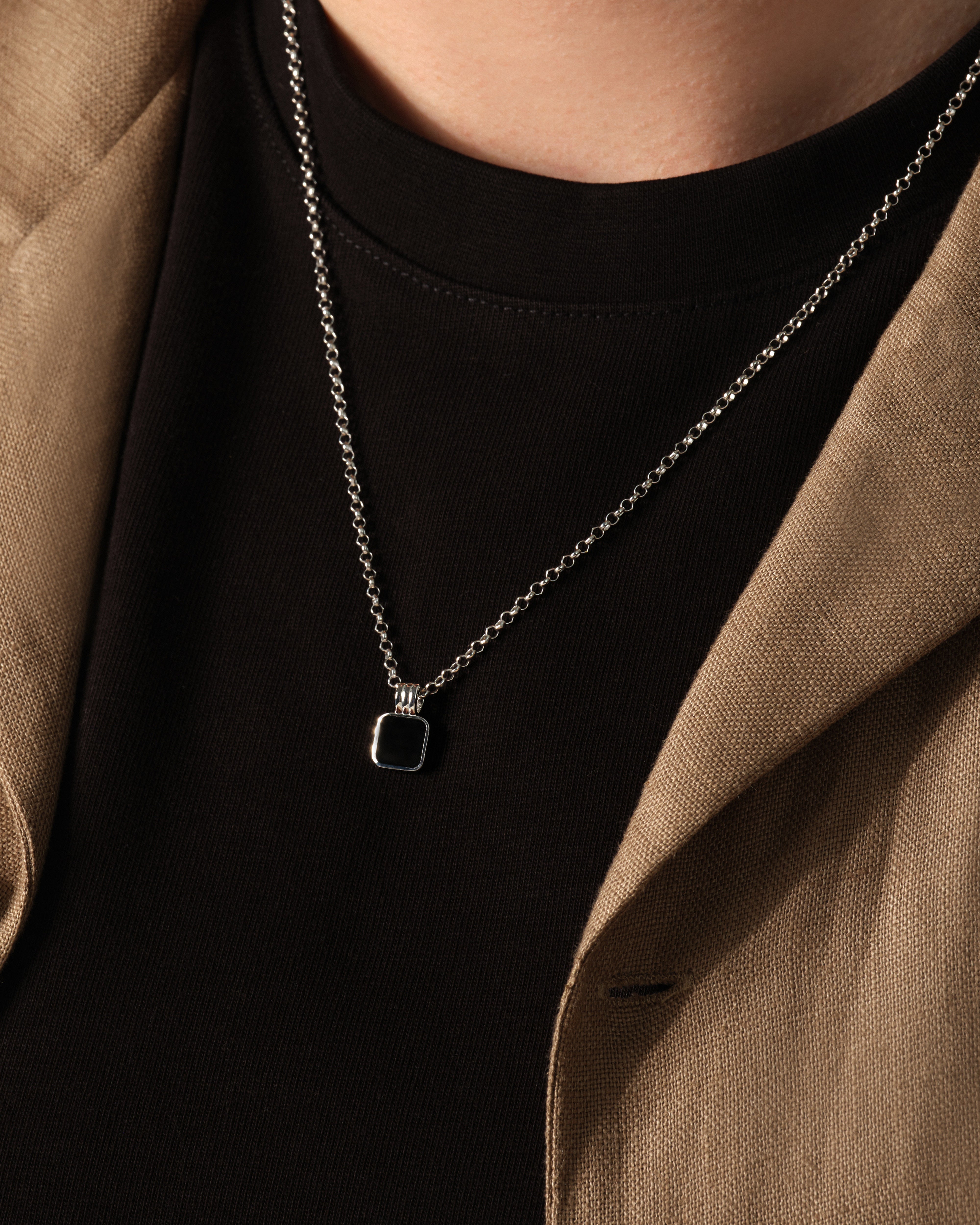 Onyx Square Necklace