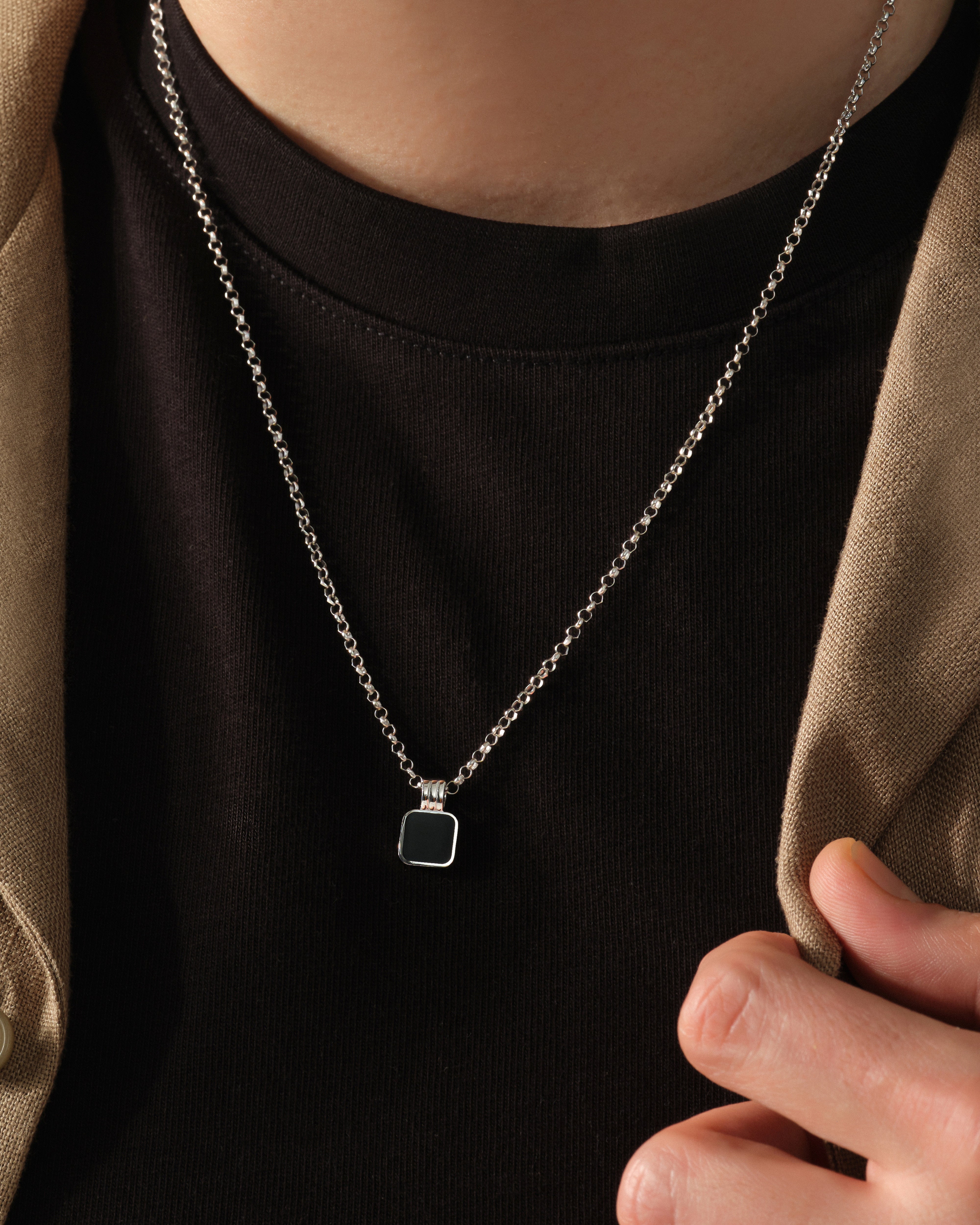 Onyx Square Necklace