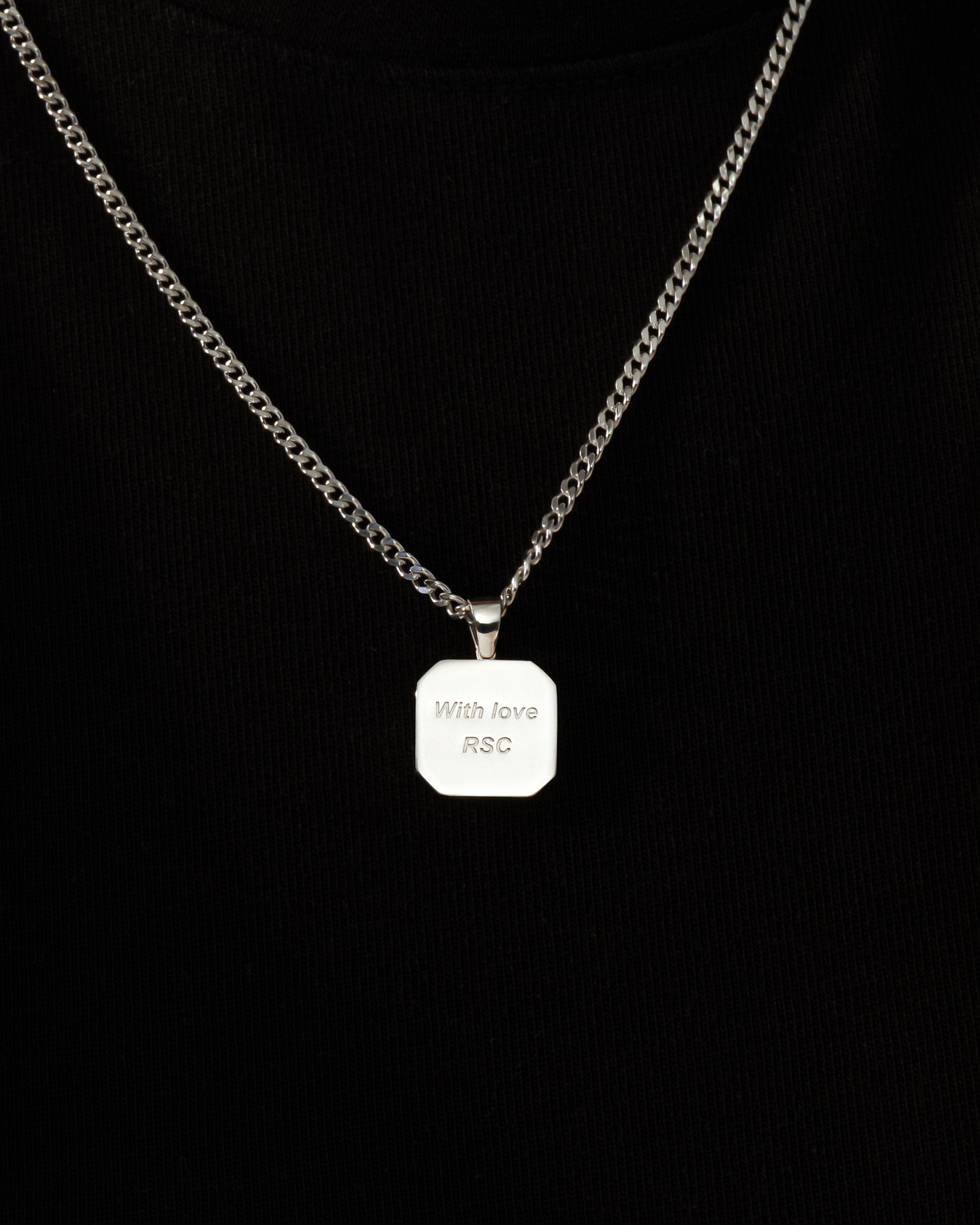 Engraved Message Pendant Necklace