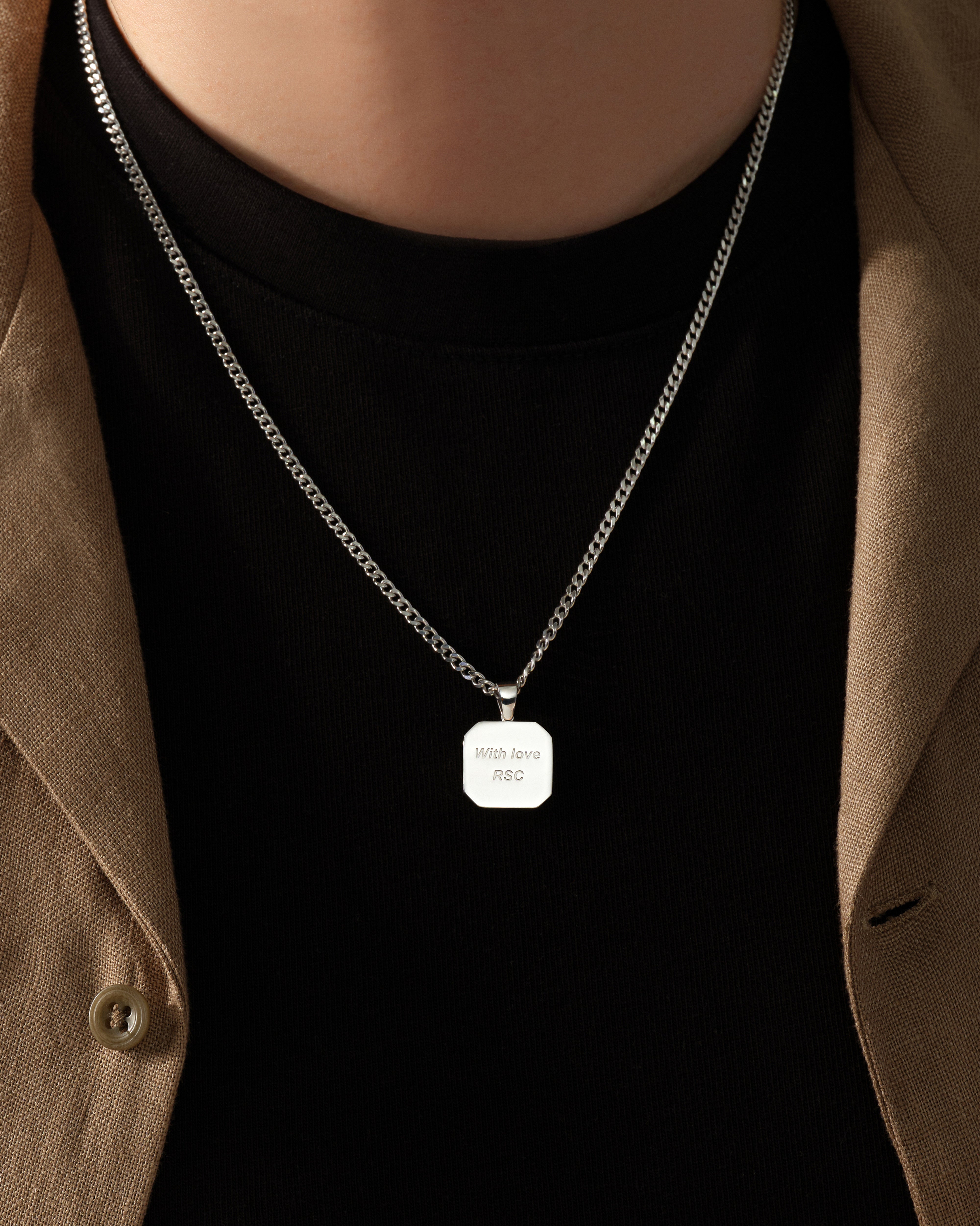Engraved Message Pendant Necklace