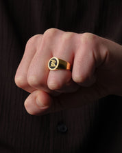 Men's Initial Signet Ring