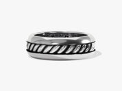 Silver twisted cable ring for jewelry collection