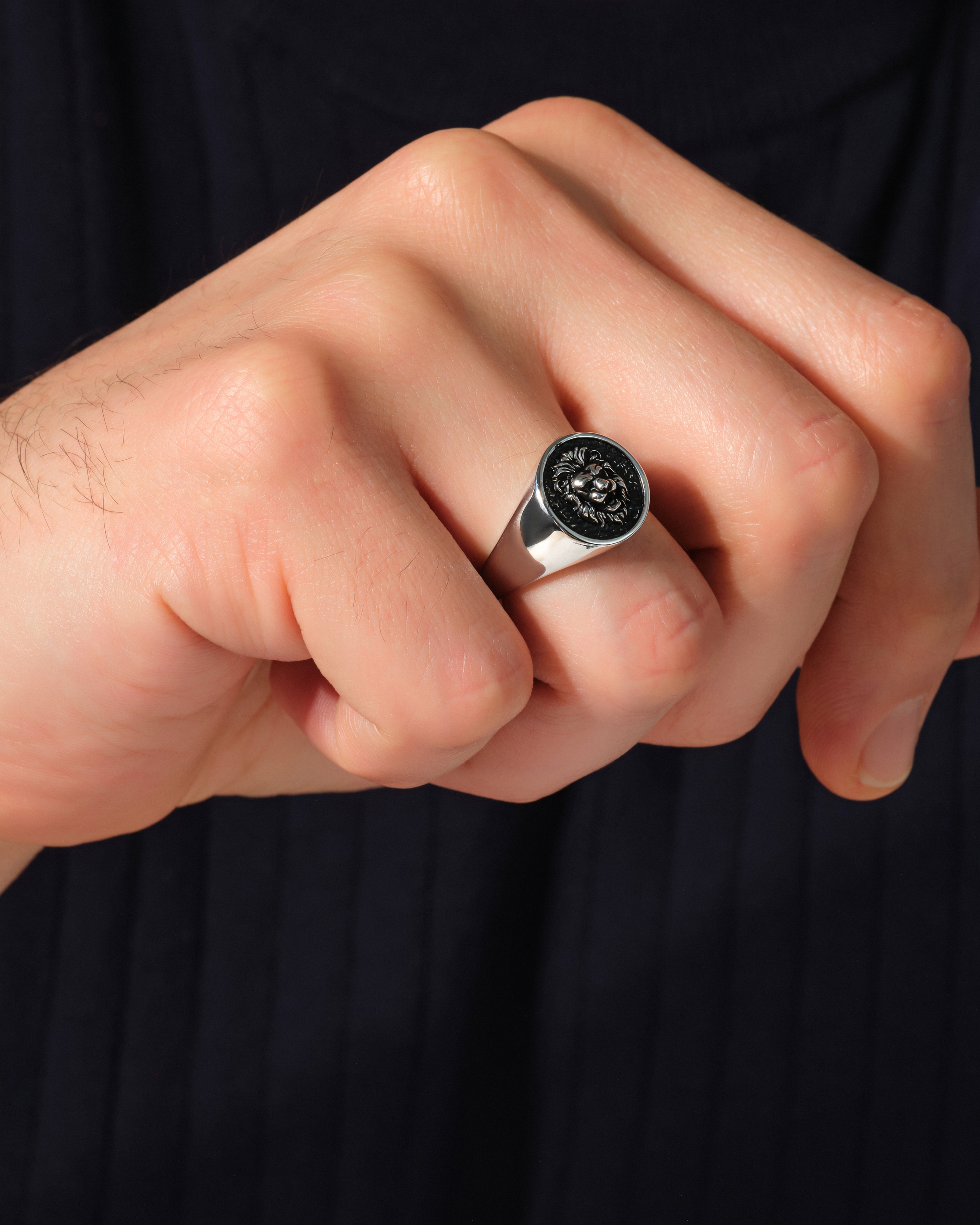 Regal Lion Signet Ring