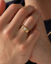 Men's Baguette Cut Moissanite Ring