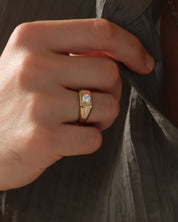 Men's Cushion Moissanite Signet Ring