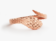 Geometric rose gold cuff bracelet with faceted texture