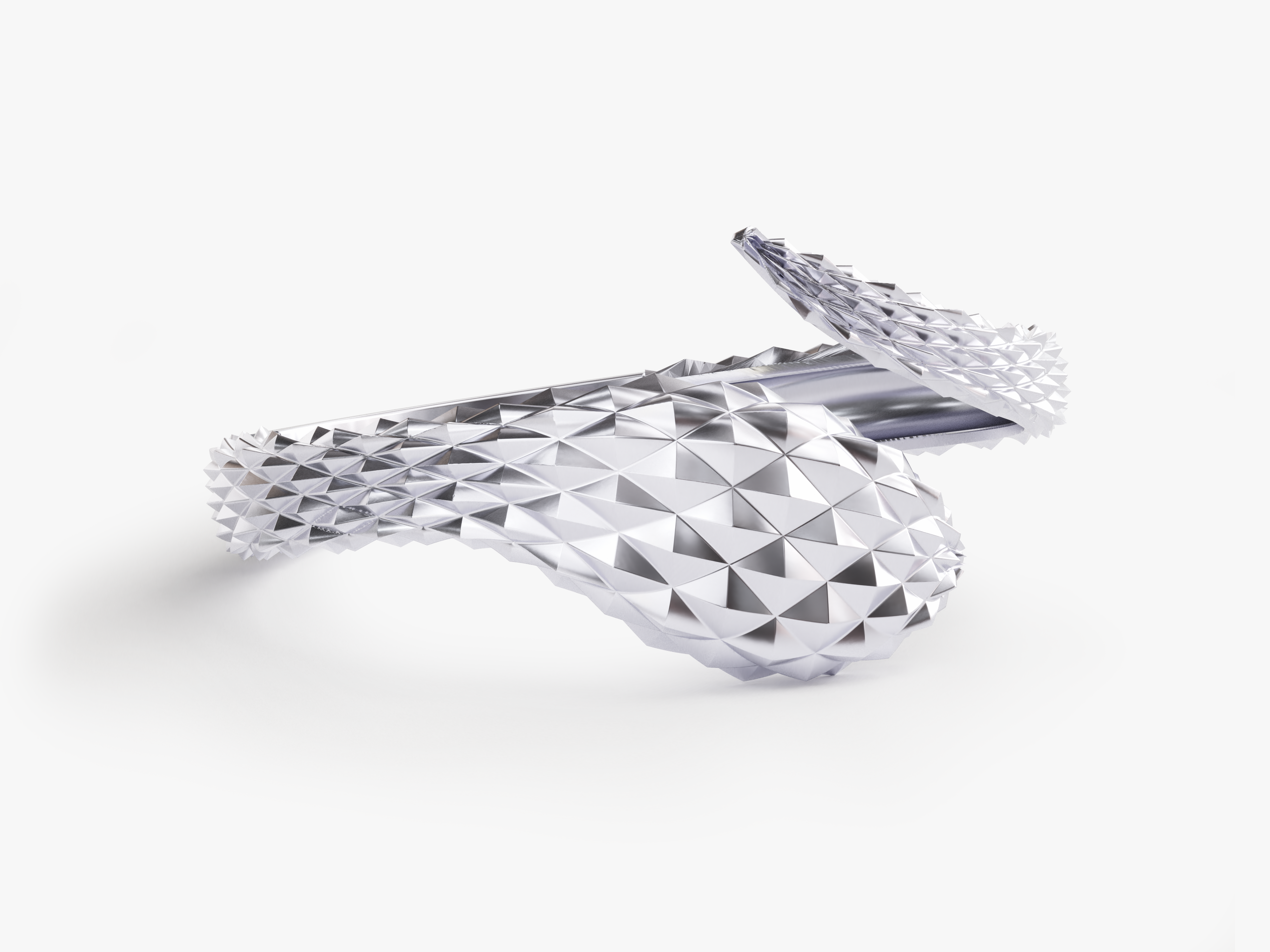 Geometric silver cuff bracelet, modern jewelry design