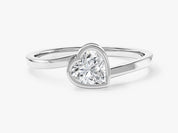 Heart-shaped diamond engagement ring in white gold