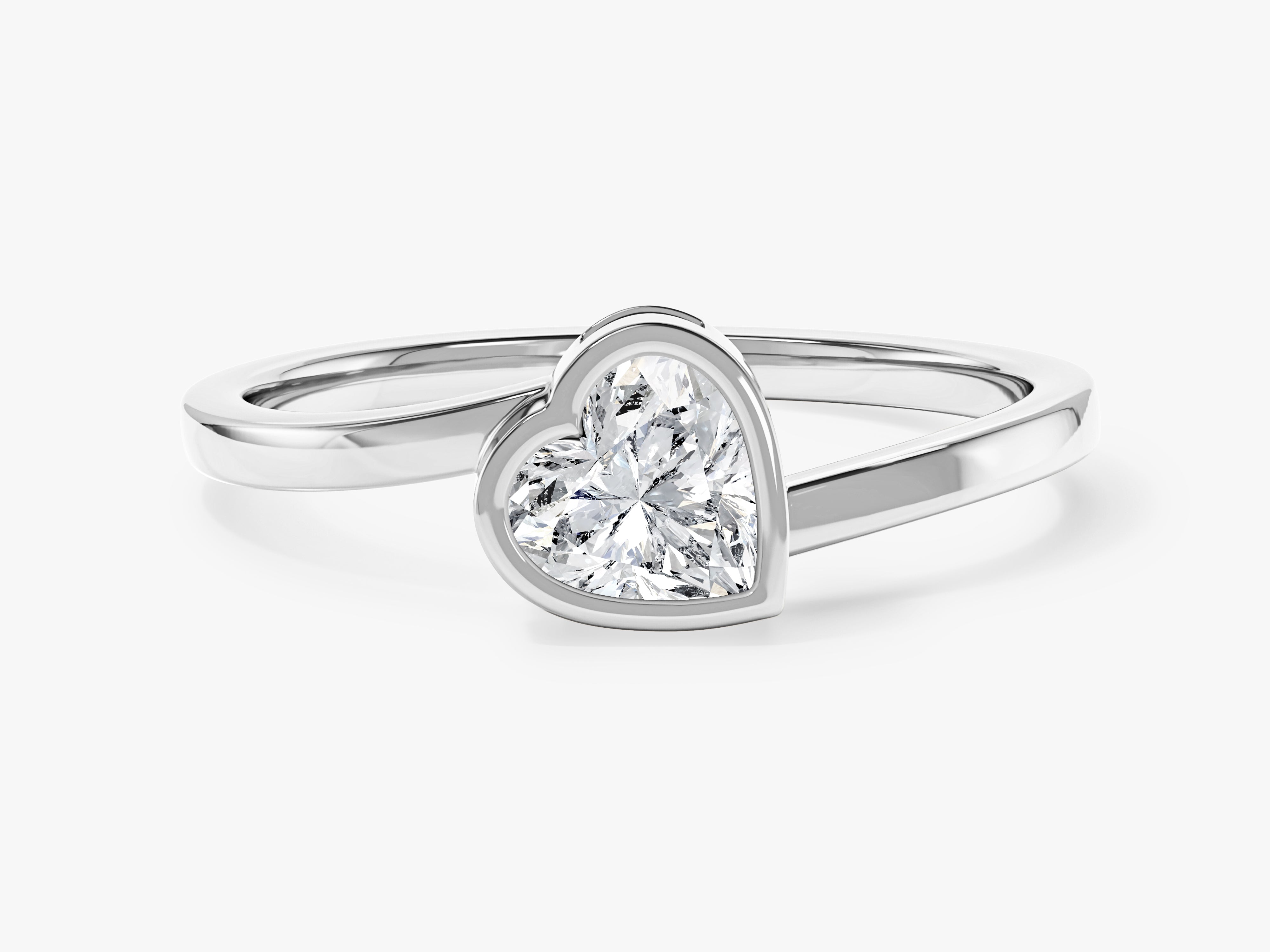 Heart-shaped diamond engagement ring in white gold