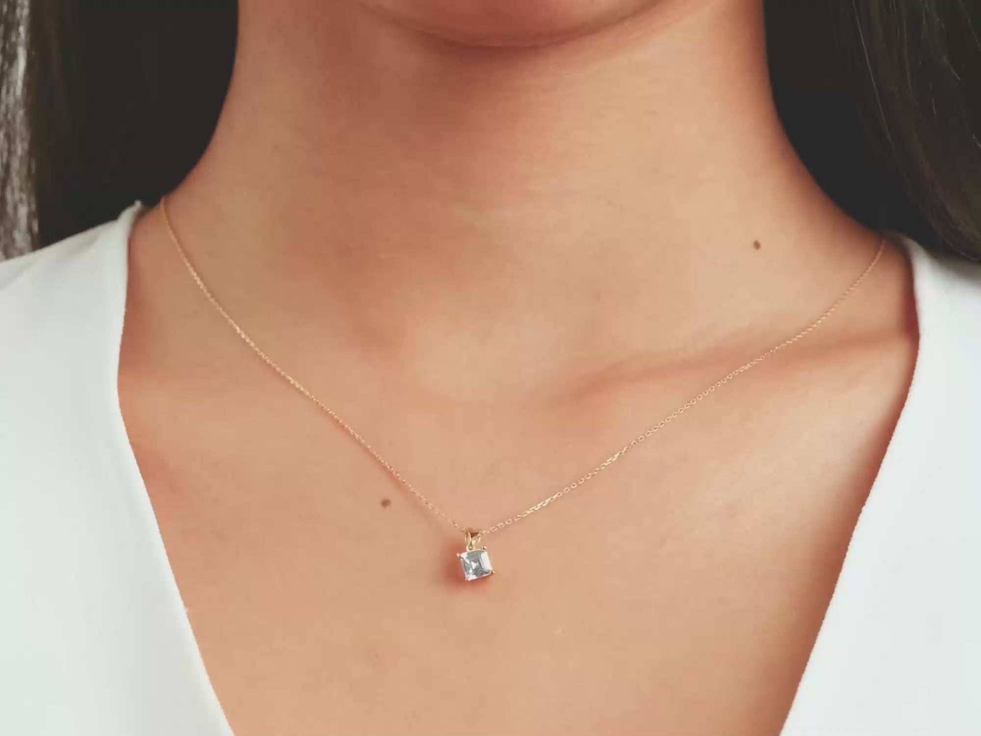 Asscher Cut Necklace