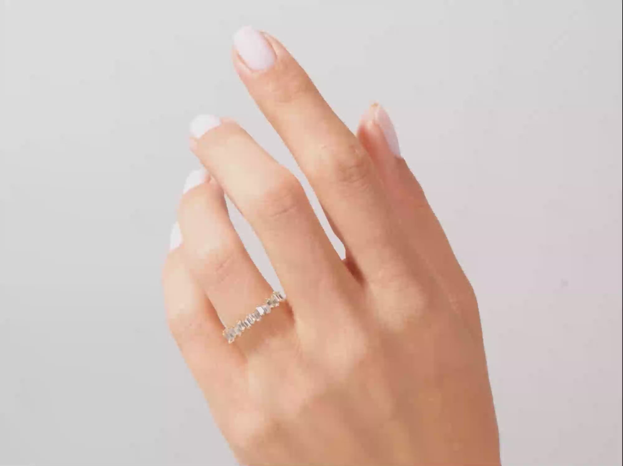 Vertical Baguette Wedding Band