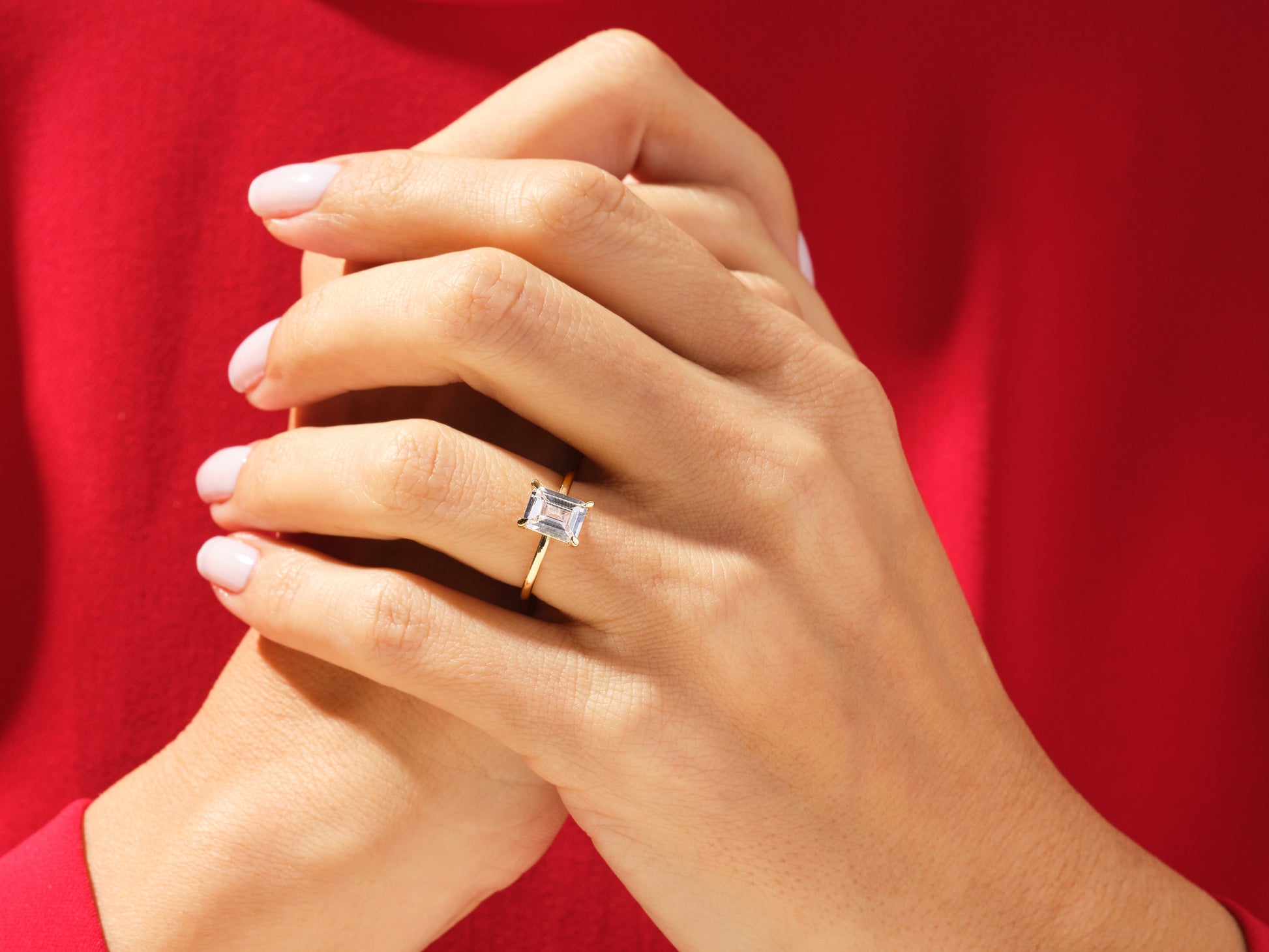 Emerald Cut Solitaire Moissanite Engagement Ring (1.50 CT)