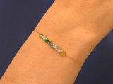 Baguette Cut Birthstone Bracelet in 14k Solid Gold