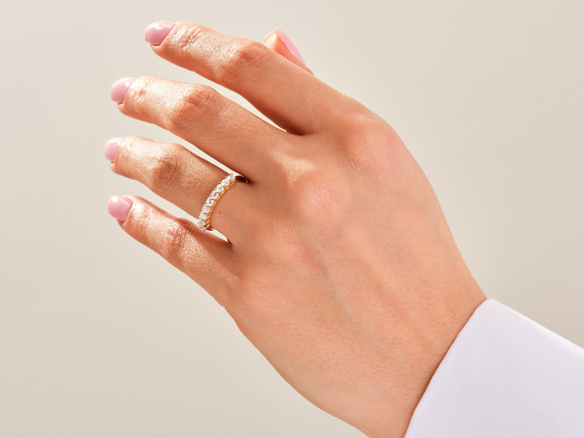Classic Nine Stone Moissanite Anniversary Band (0.45 CT TW)