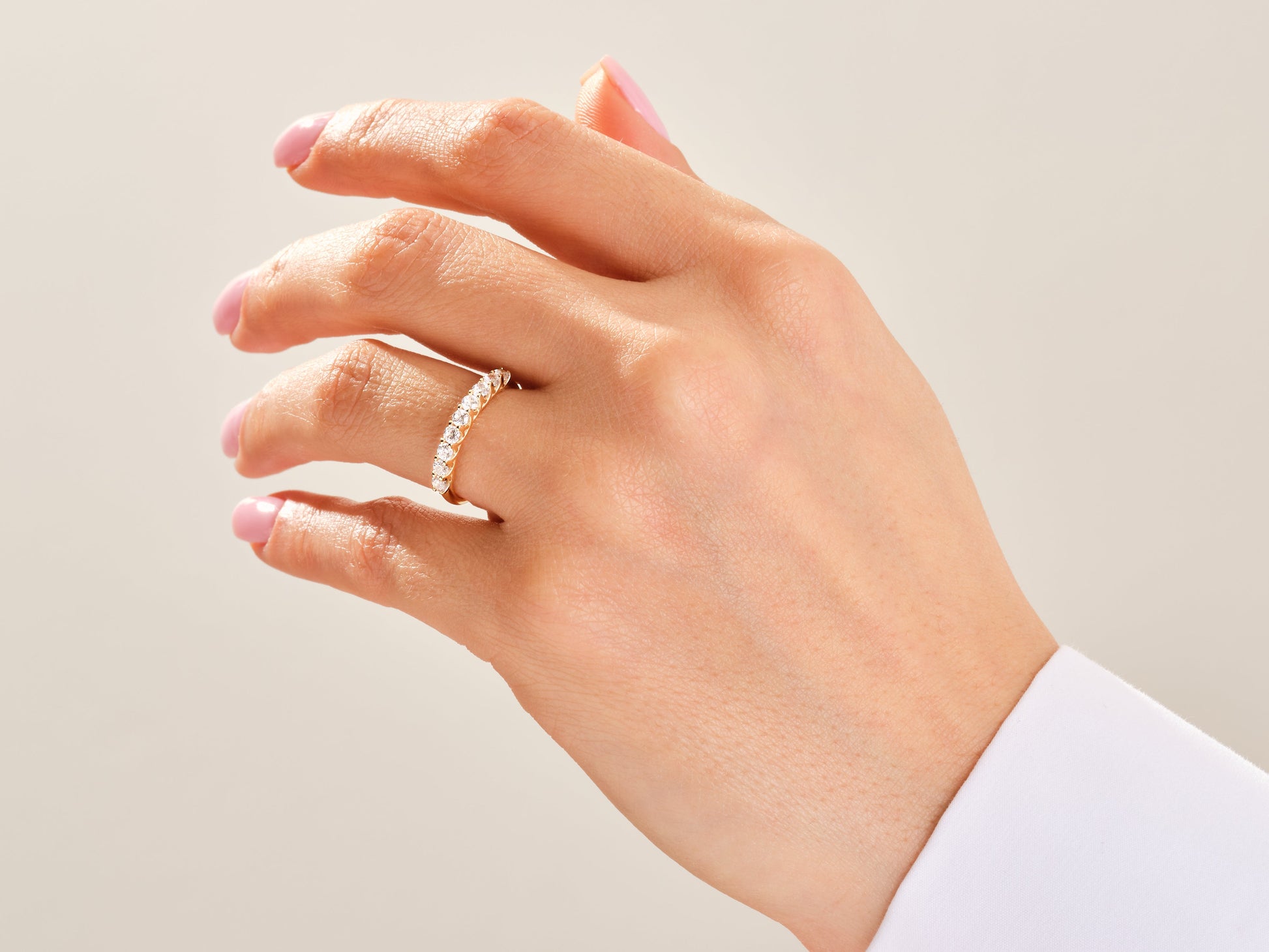 Nine Stone Trellis Moissanite Anniversary Band (0.45 CT TW)